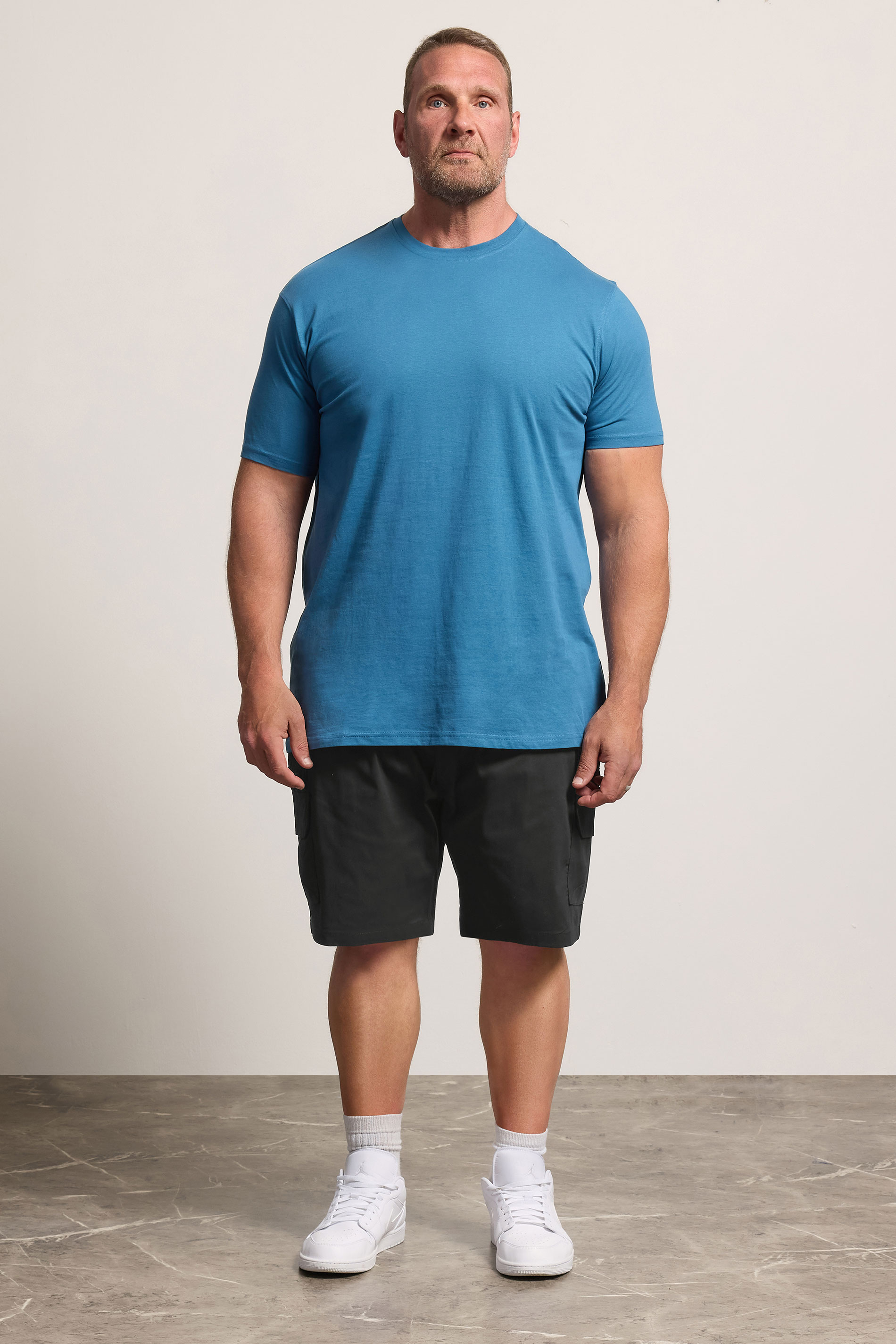 D555 Big & Tall Black Elasticated Stretch Shorts | BadRhino 1