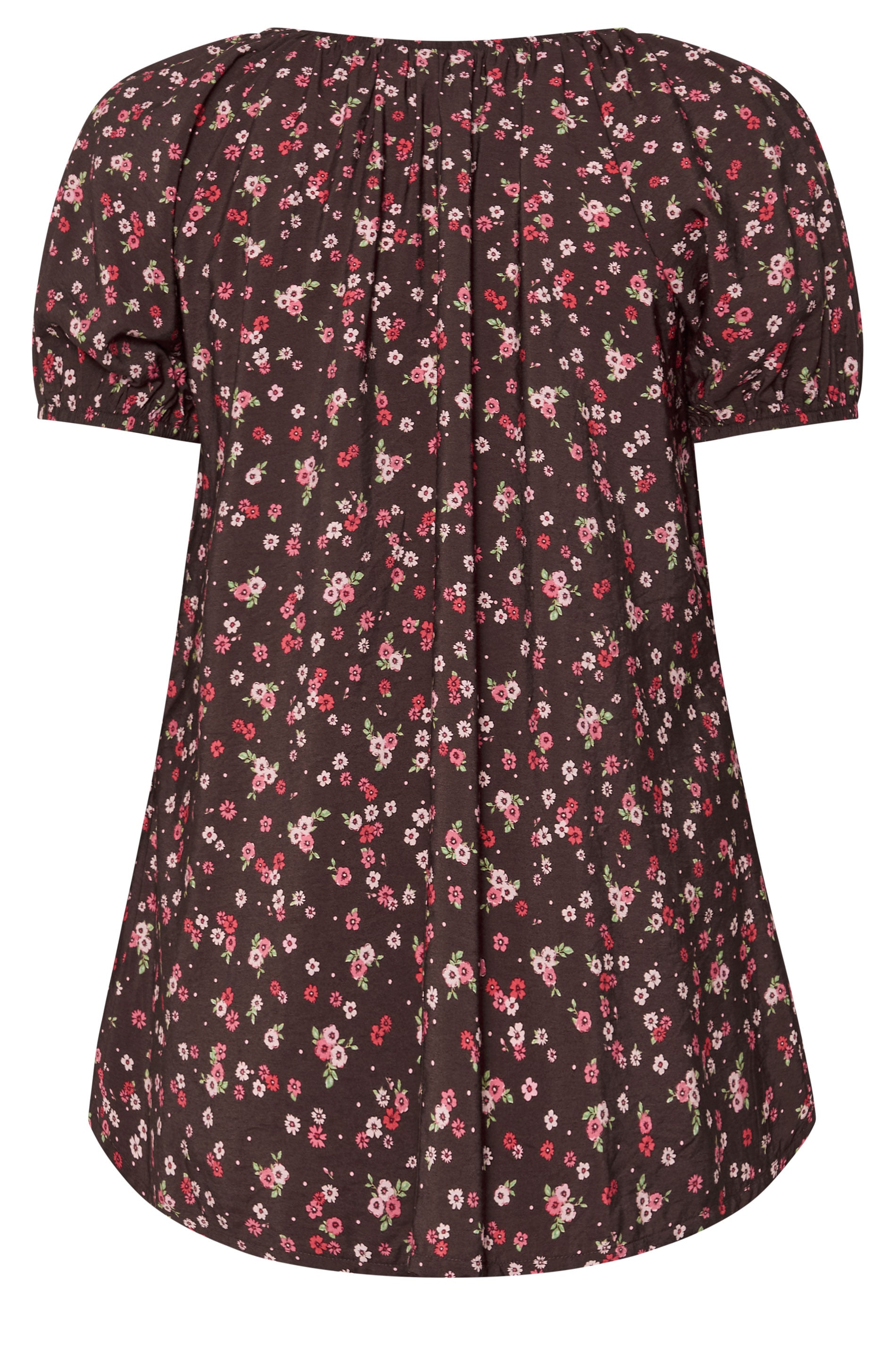 YOURS Plus Size Chocolate Brown Floral Blouse | Yours Clothing 2