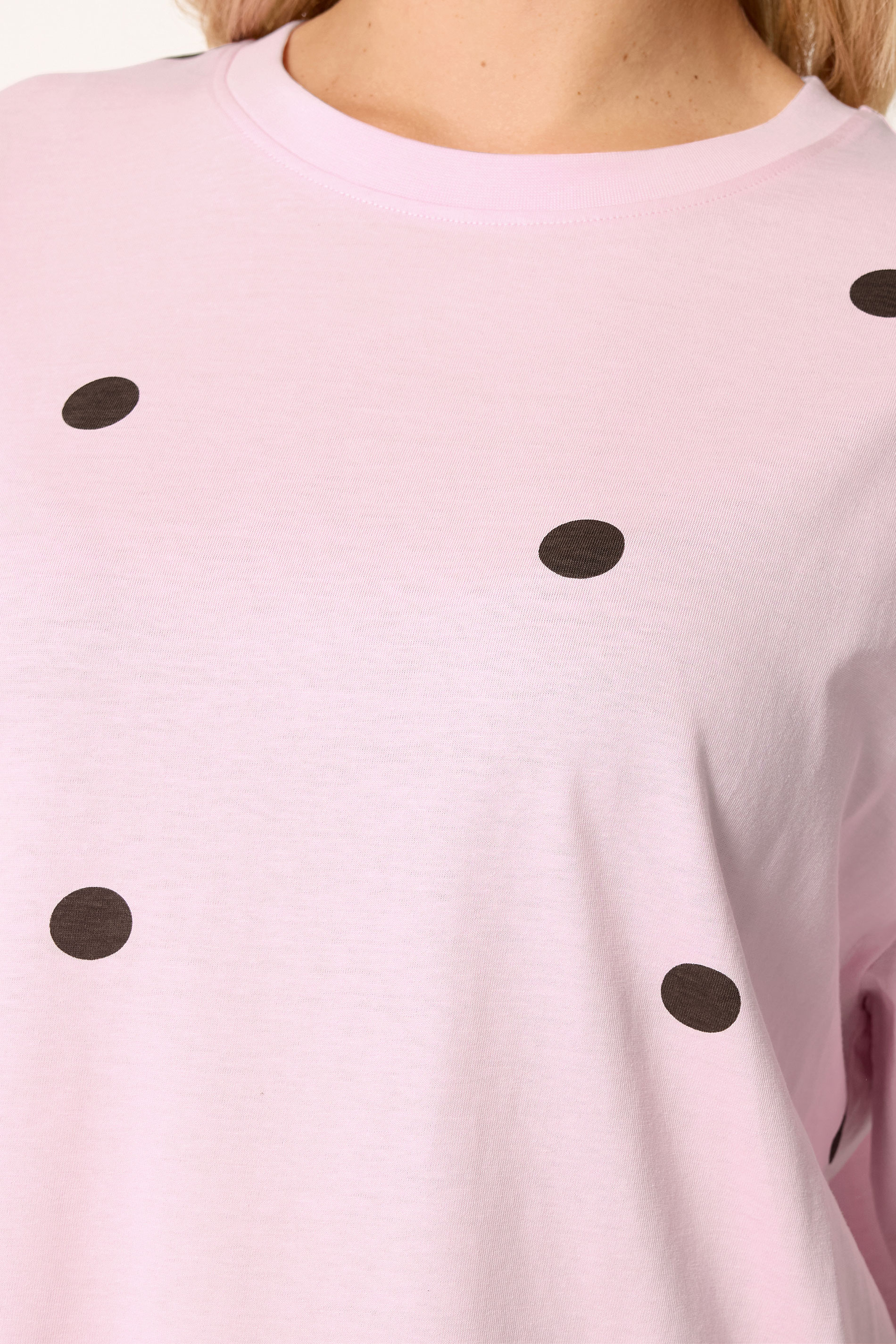 YOURS Plus Size Pink Spot Oversized T-Shirt | Yours Clothing 4