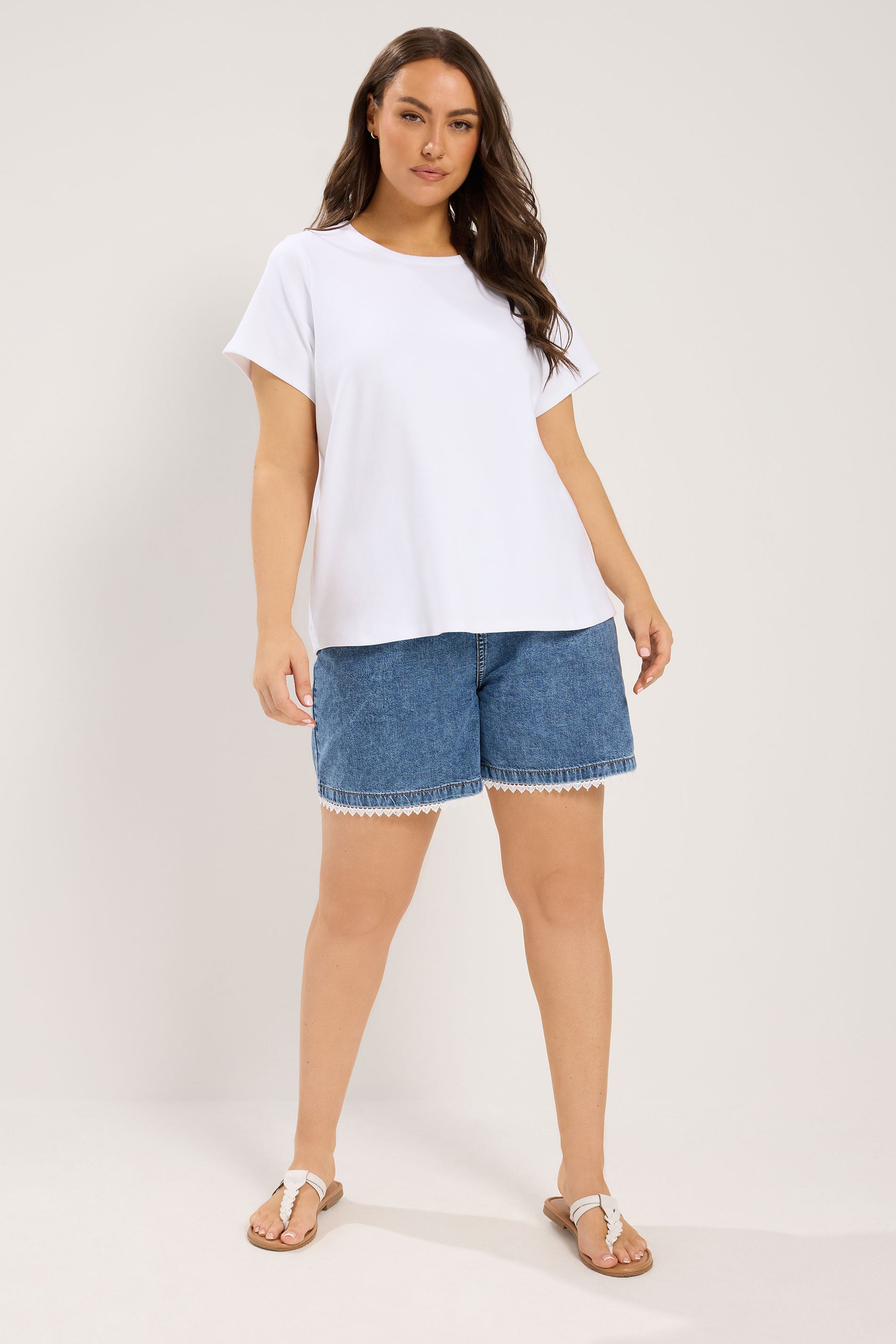 YOURS Plus Size White Peplum T-Shirt | Yours Clothing 1