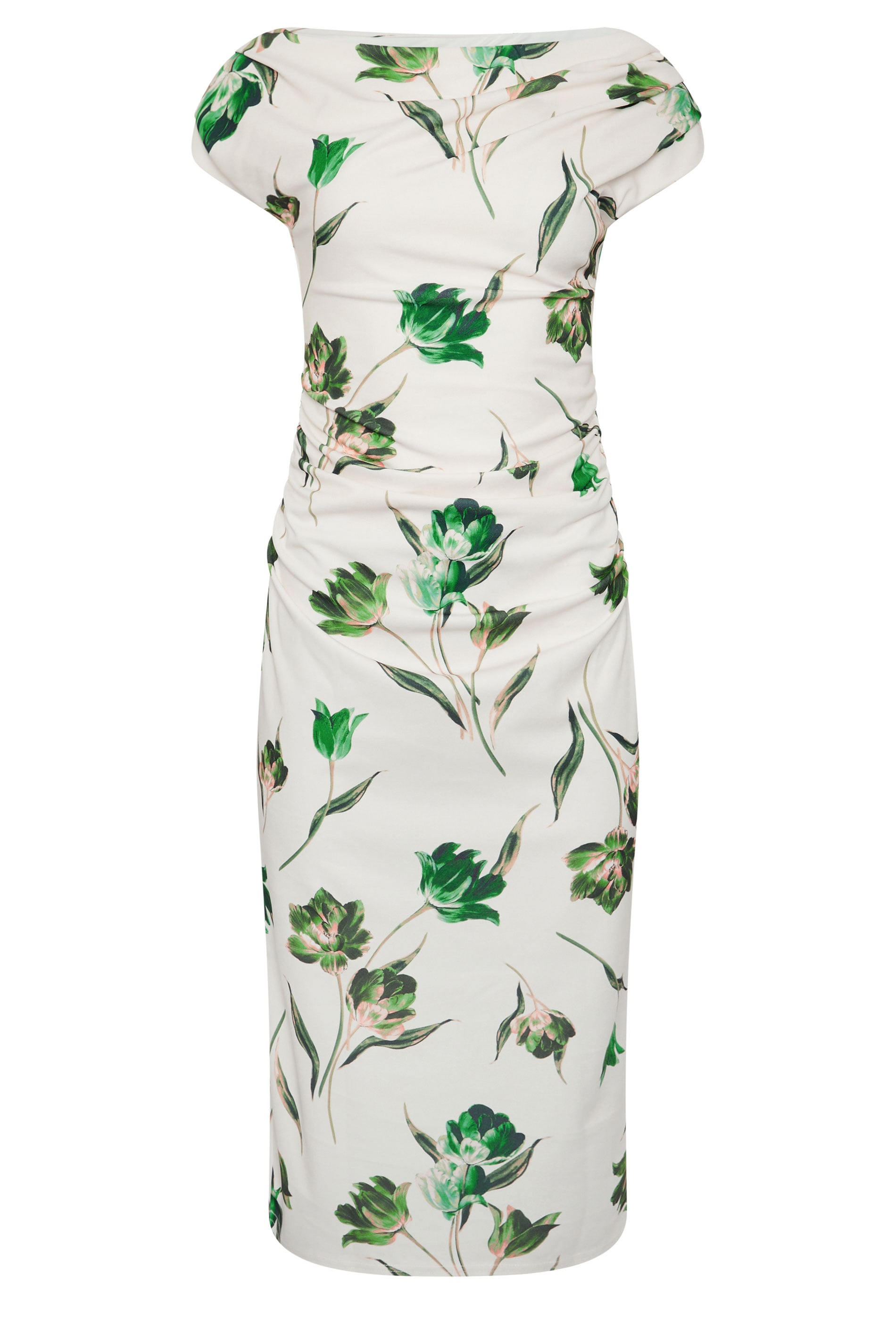 STAR White Floral Draped Midi Dress | StarByJM 1