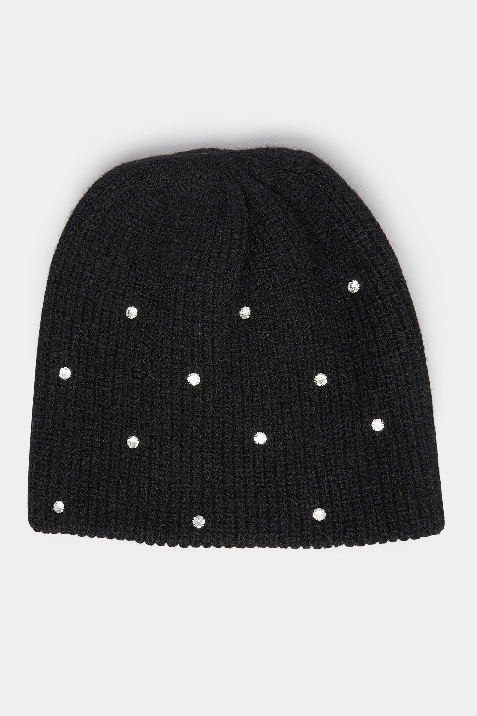 Black Diamante Beanie | Yours Clothing 3