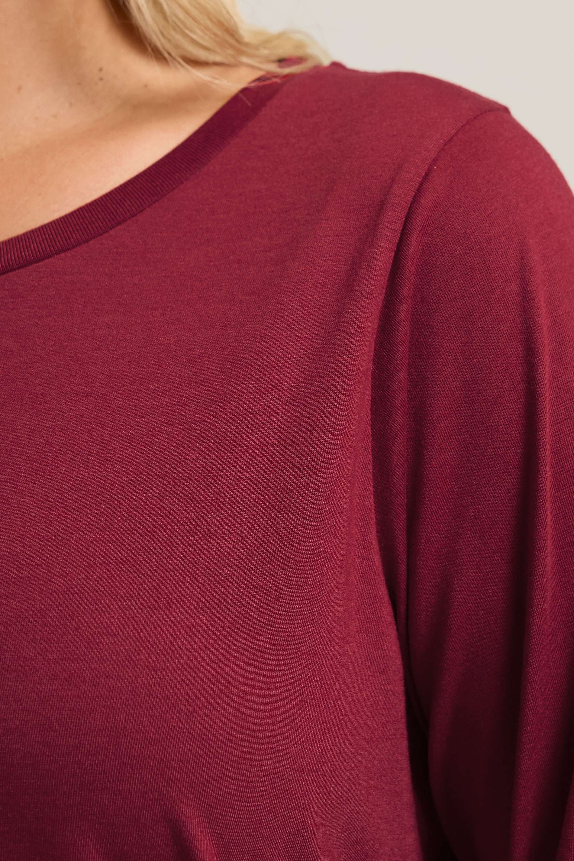 YOURS Plus Size Red Long Sleeve Core T-Shirt | Yours Clothing 4