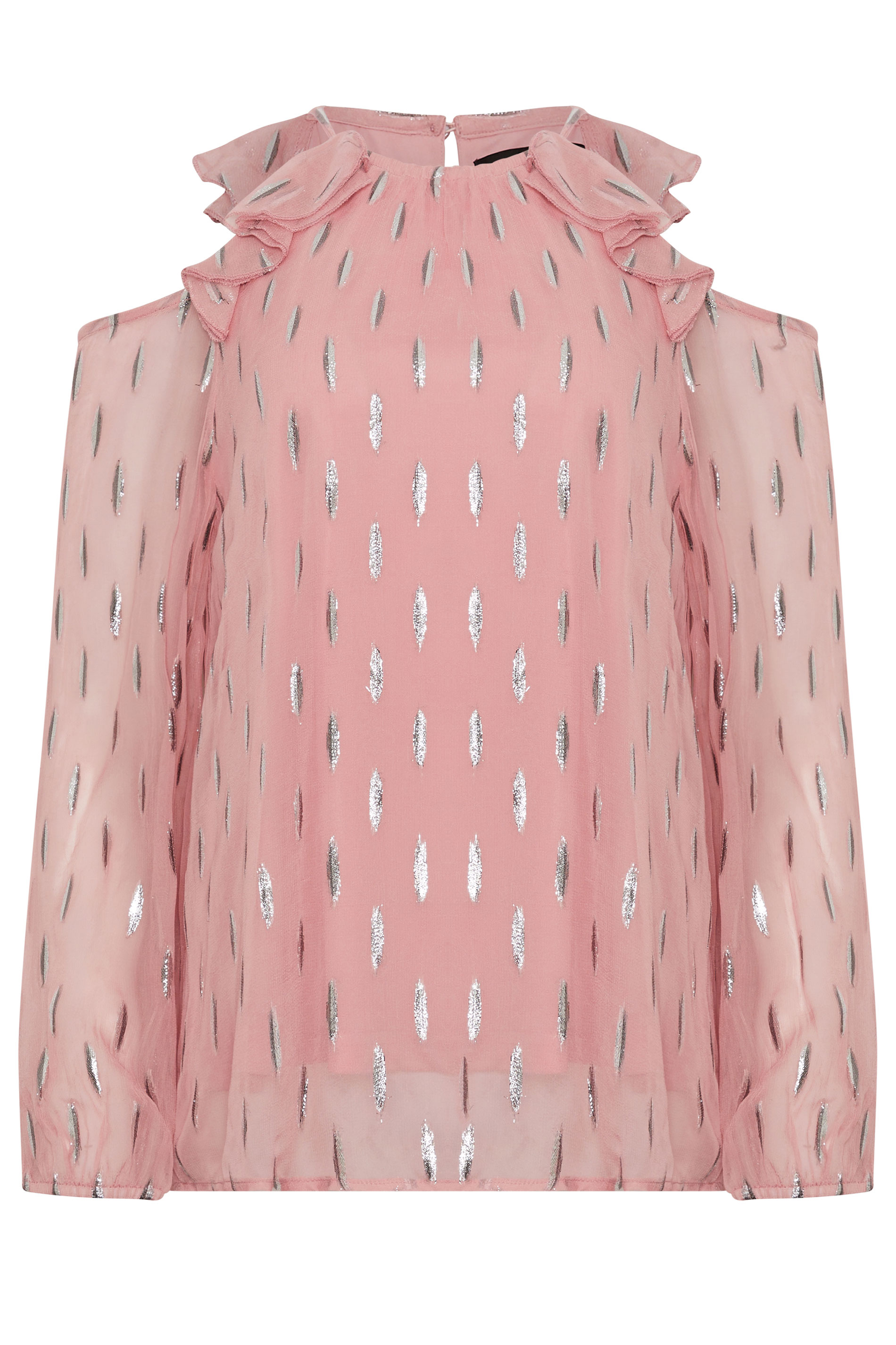 STAR Pink Metallic Cold Shoulder Top | StarByJM 5