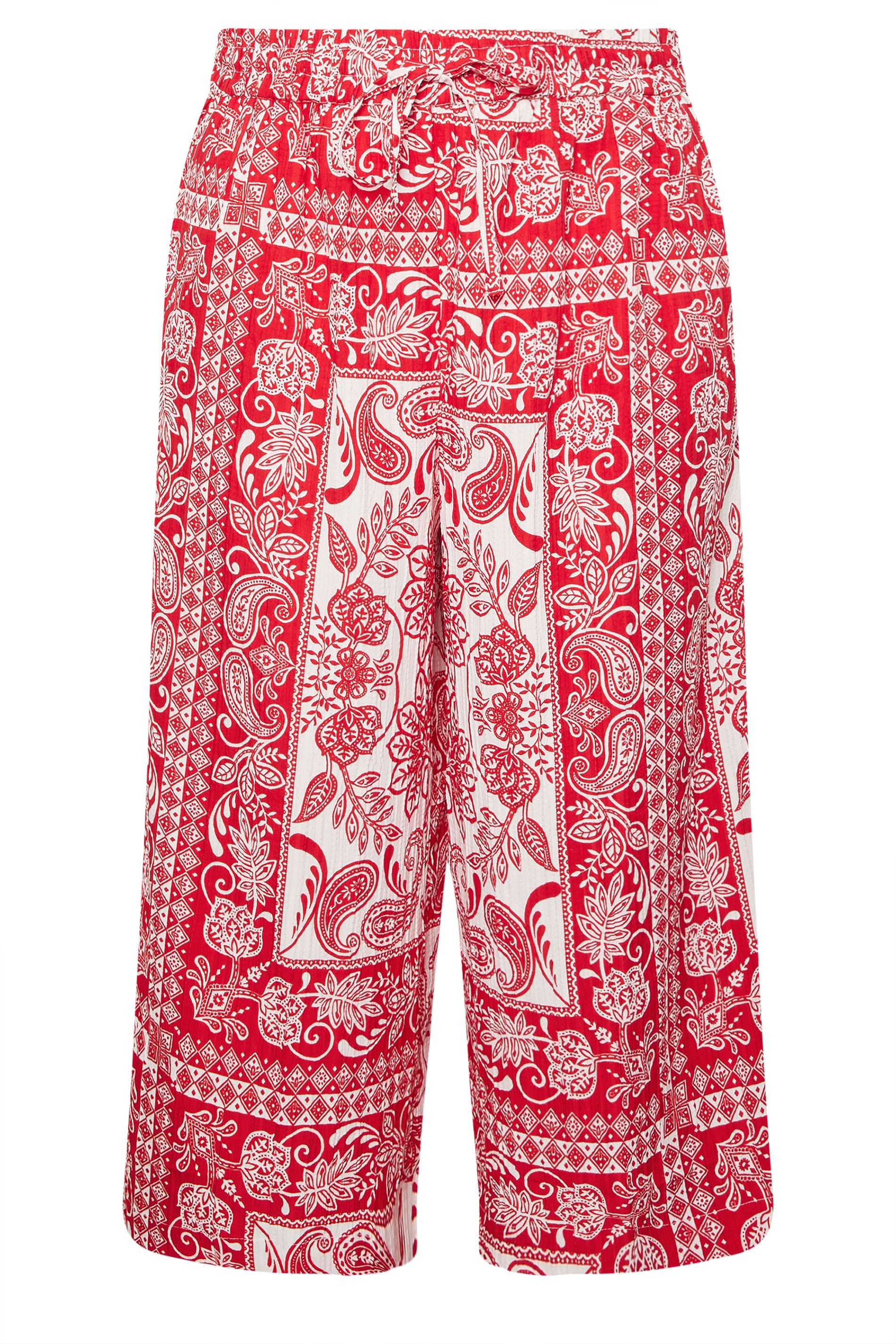 YOURS Plus Size Red Paisley Midaxi Culottes | Yours Clothing 4