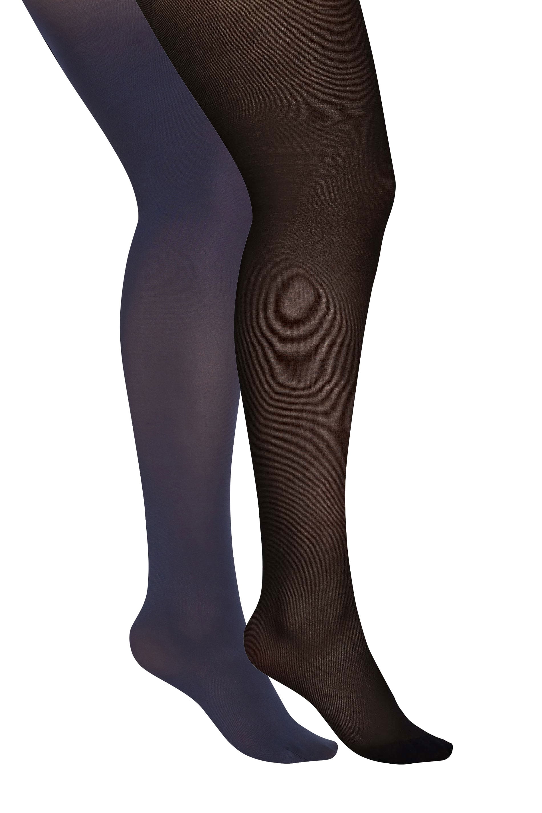 YOURSET Plus Size 2 PACK Navy Blue & Black 100 Denier Tights | Yours Clothing 3
