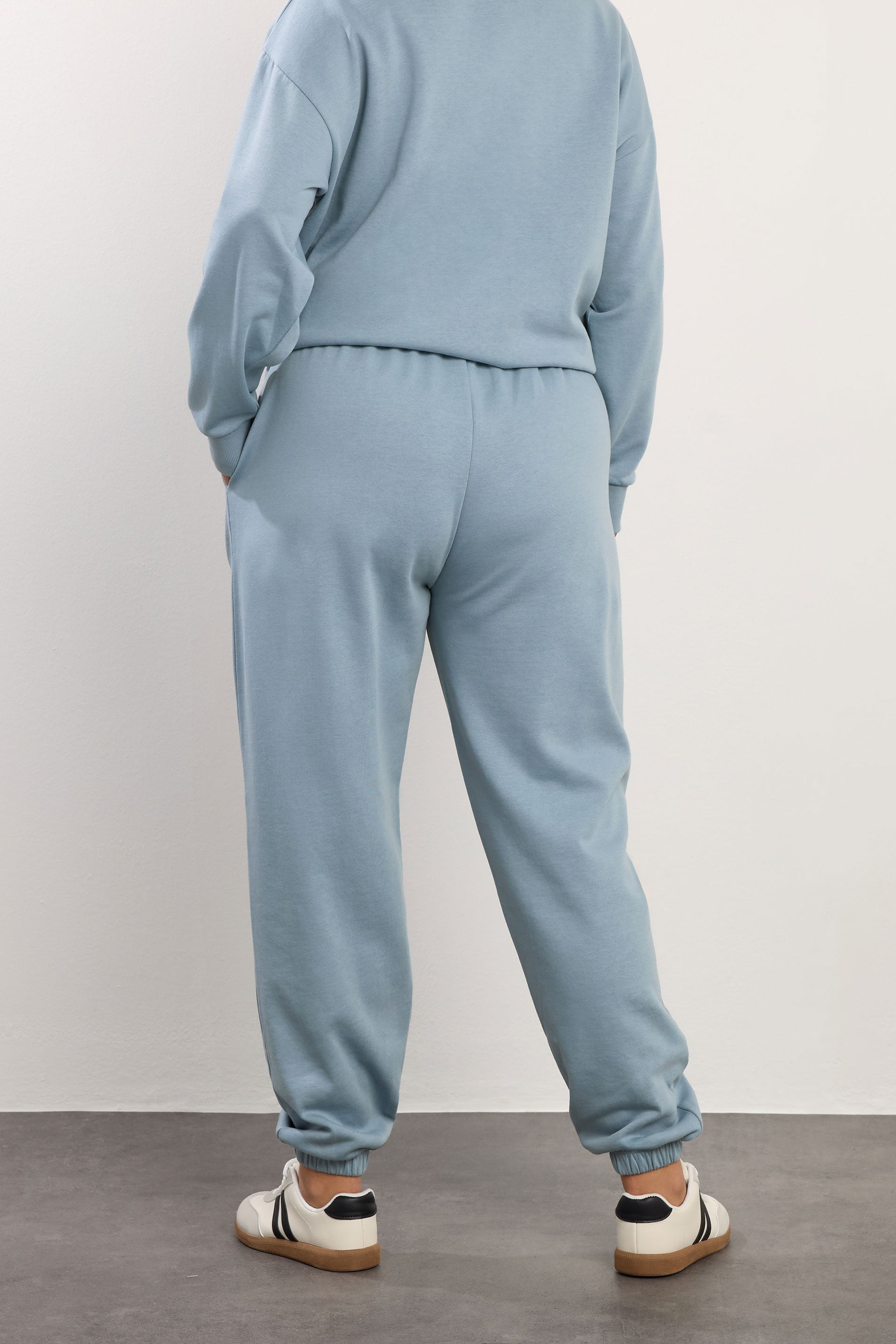 YOURS Plus Size Dusky Blue Cuffed Joggers | Yours Clothing 2