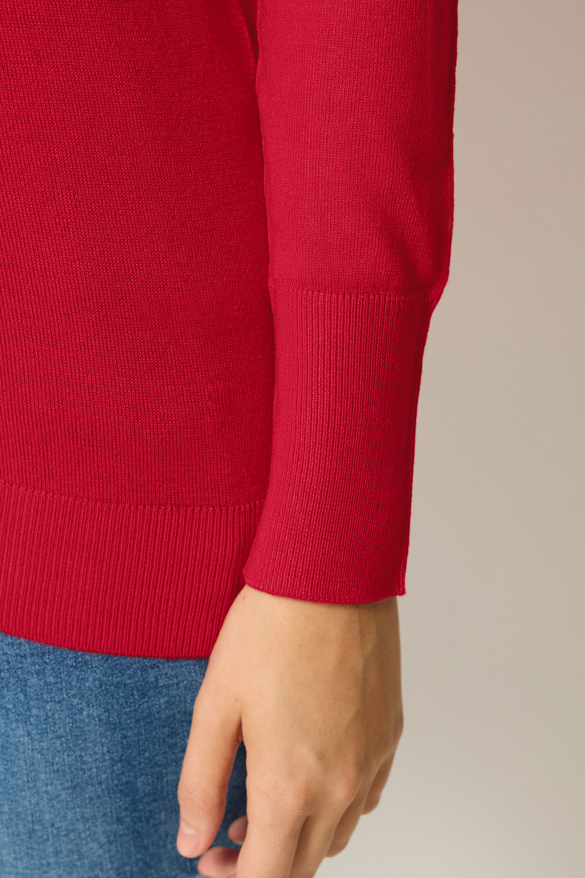 M&Co Red Long Sleeve V-Neck Jumper | M&Co 4