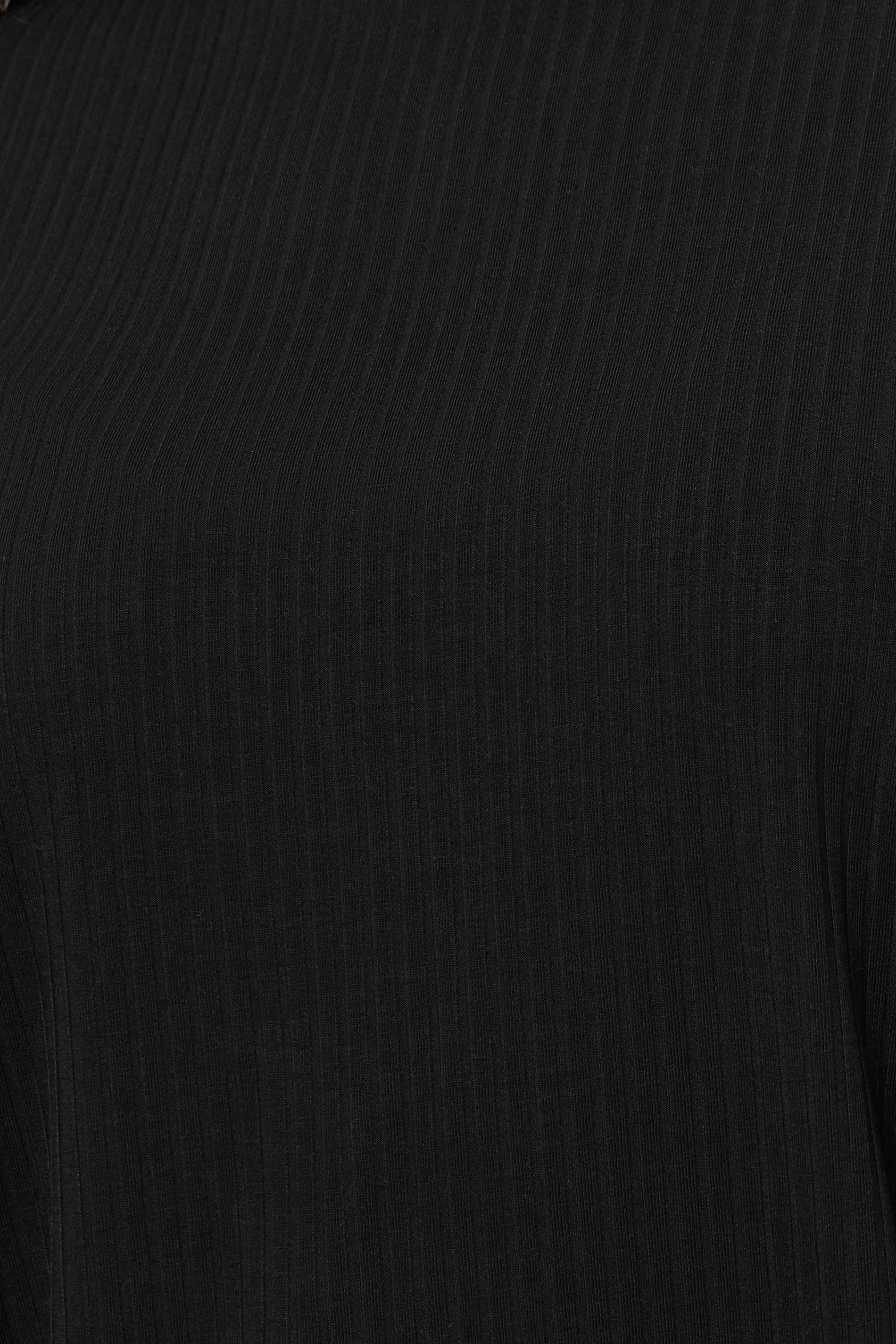 Plus Size Black Ribbed Swing Top | Yours Clothing 4