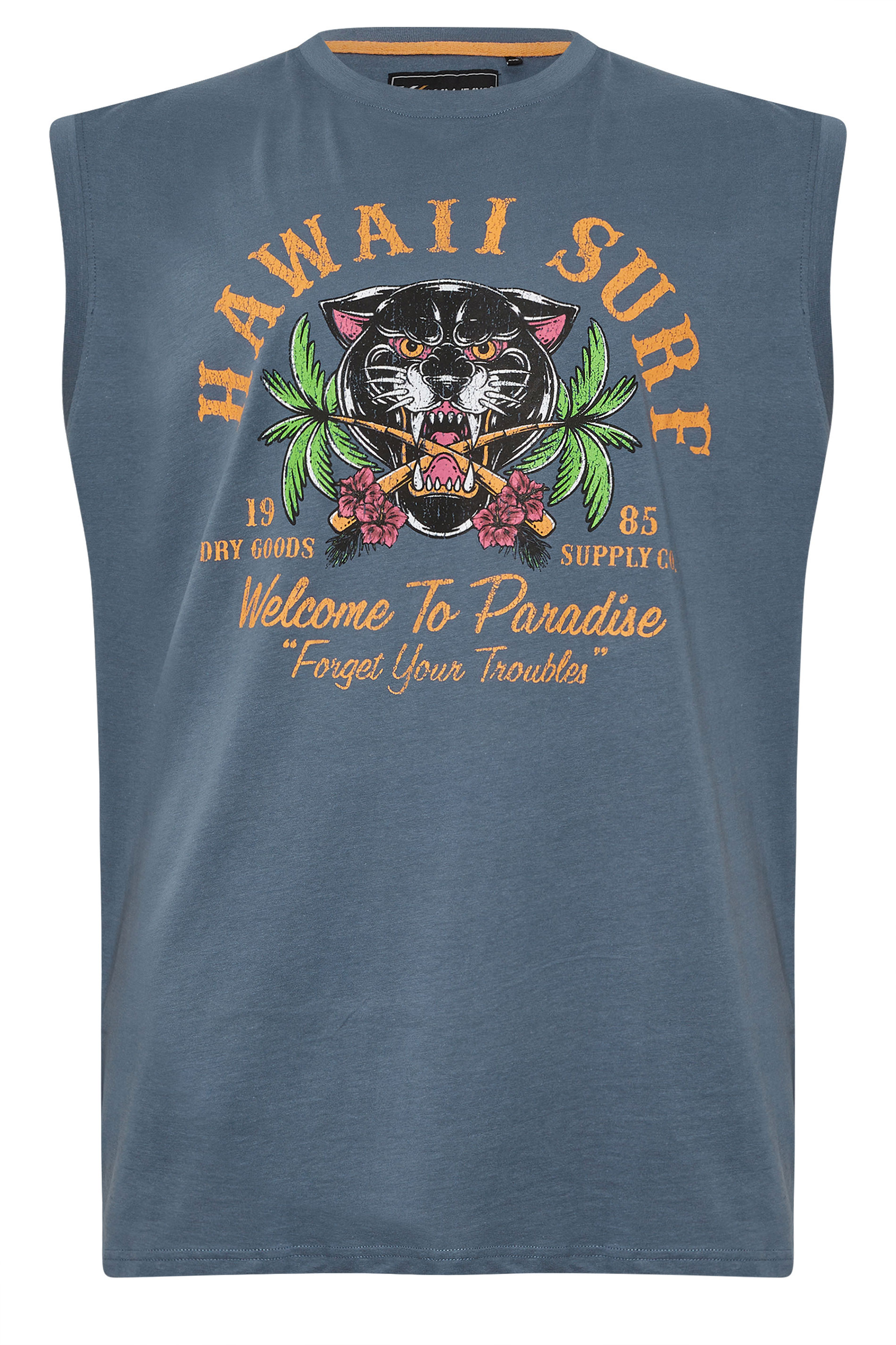 KAM Big & Tall Blue 'Hawaii Surf' Vest | BadRhino 1