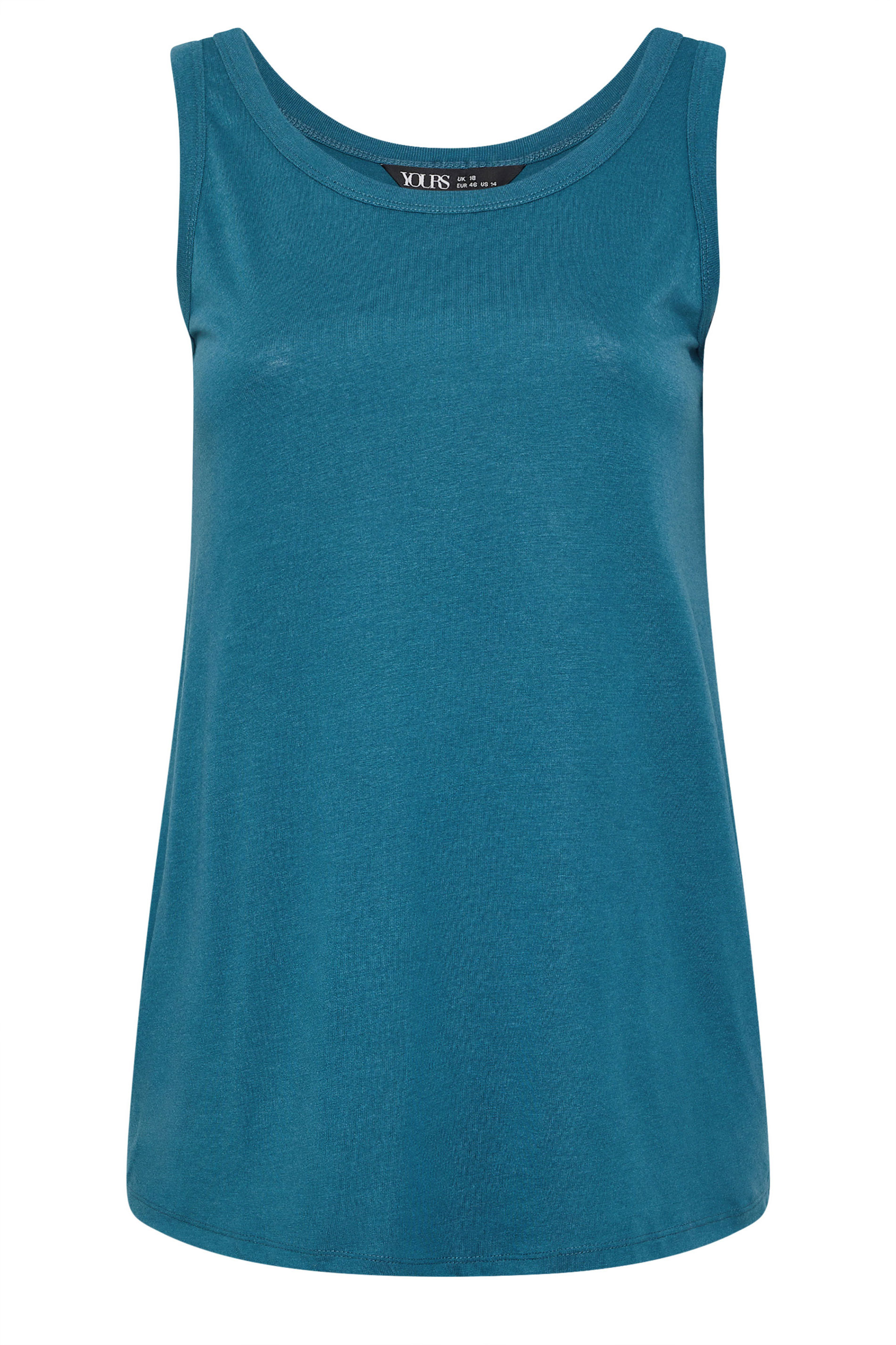 YOURS 2 PACK Plus Size Teal Blue & Pink Core Vest Tops | Yours Clothing 9