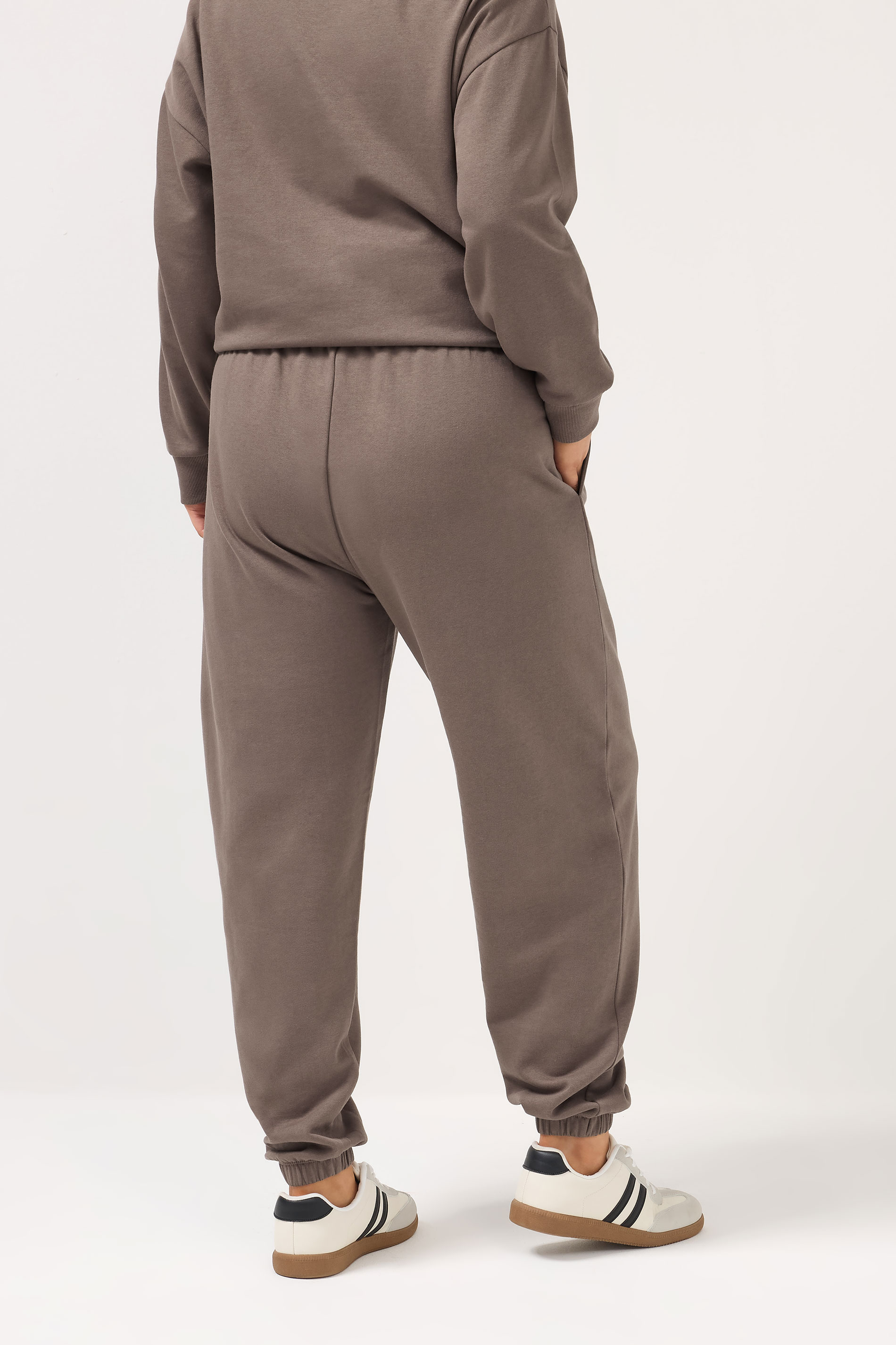 YOURS Plus Size Chocolate Brown Cuffed Joggers | Yours Clothing 4