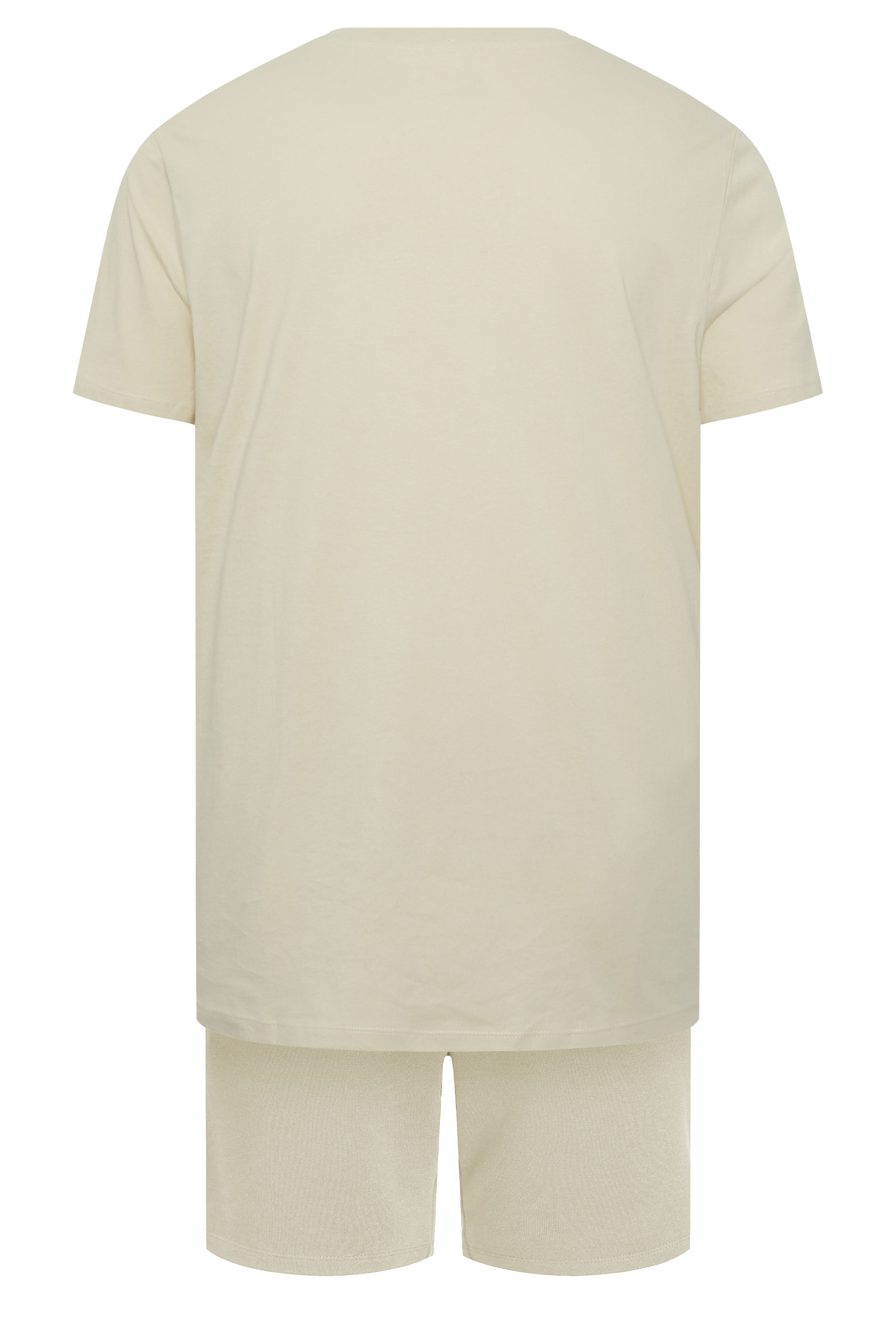 JACK & JONES Big & Tall Off-White T-Shirt & Shorts Set | BadRhino 4