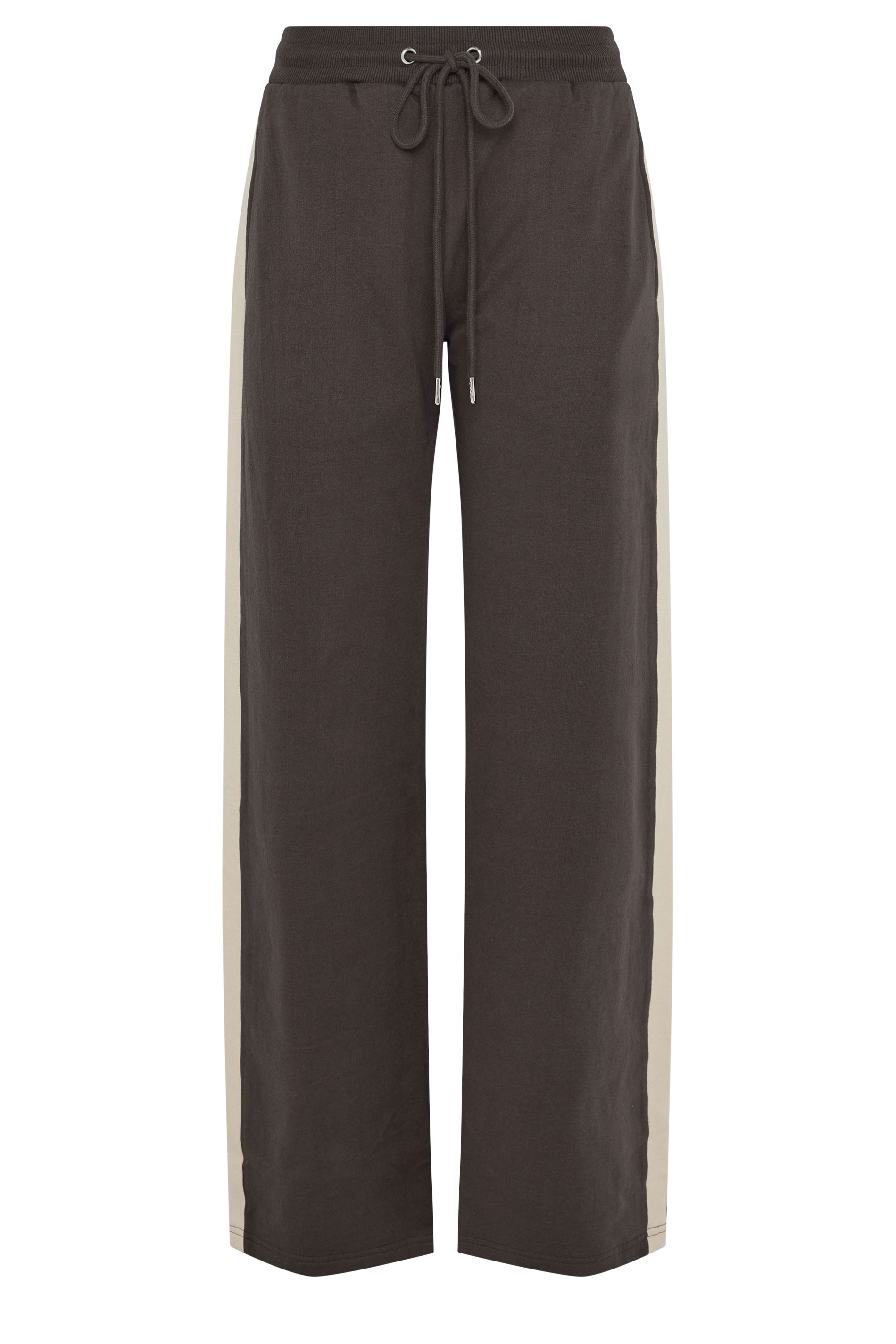 LTS Tall Women's Chocolate Brown Side Stripe Wide Leg Joggers | Long Tall Sally 5