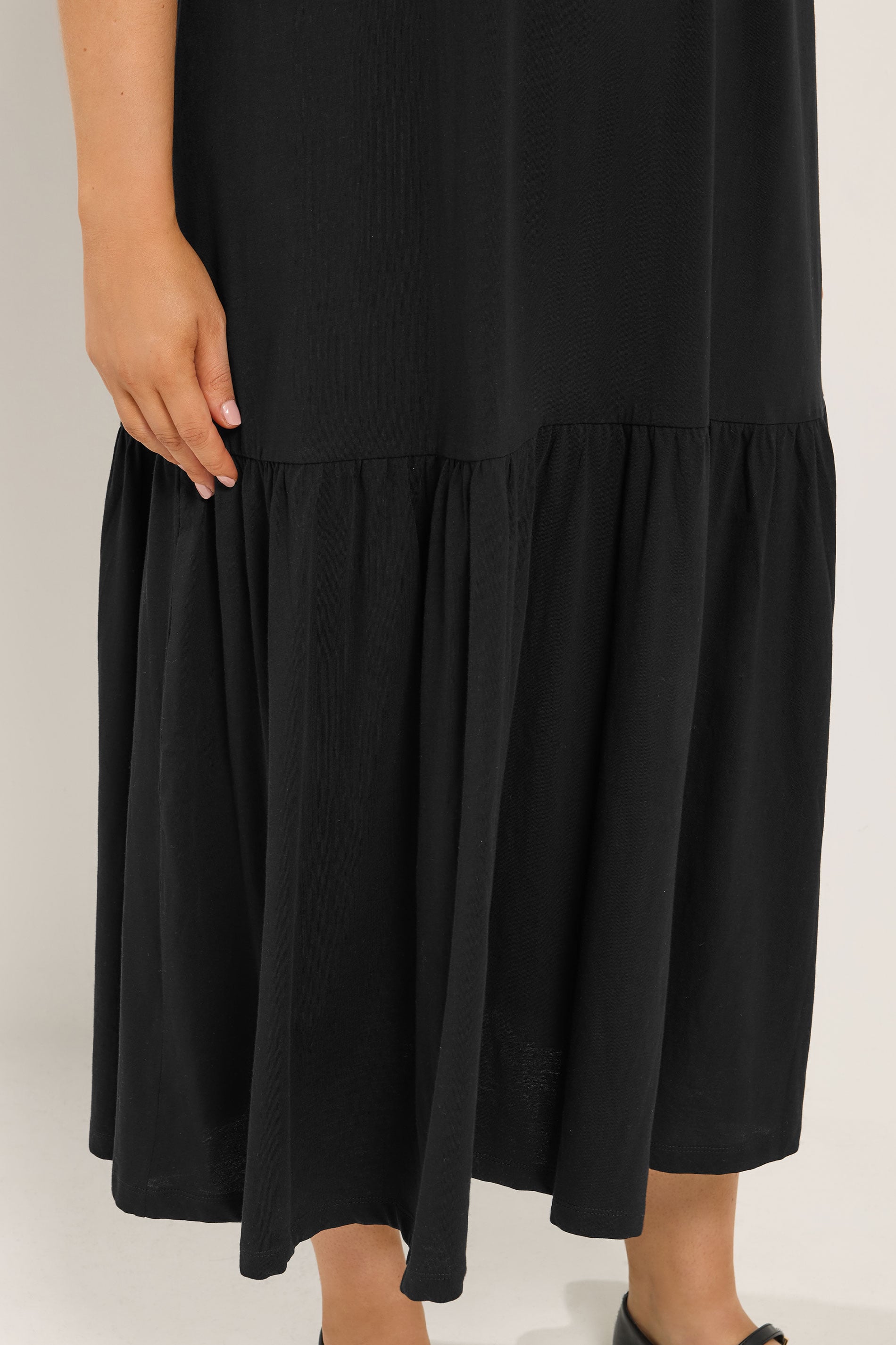 YOURS Plus Size Black Drop Waist Maxi Dress | Yours Clothing 4