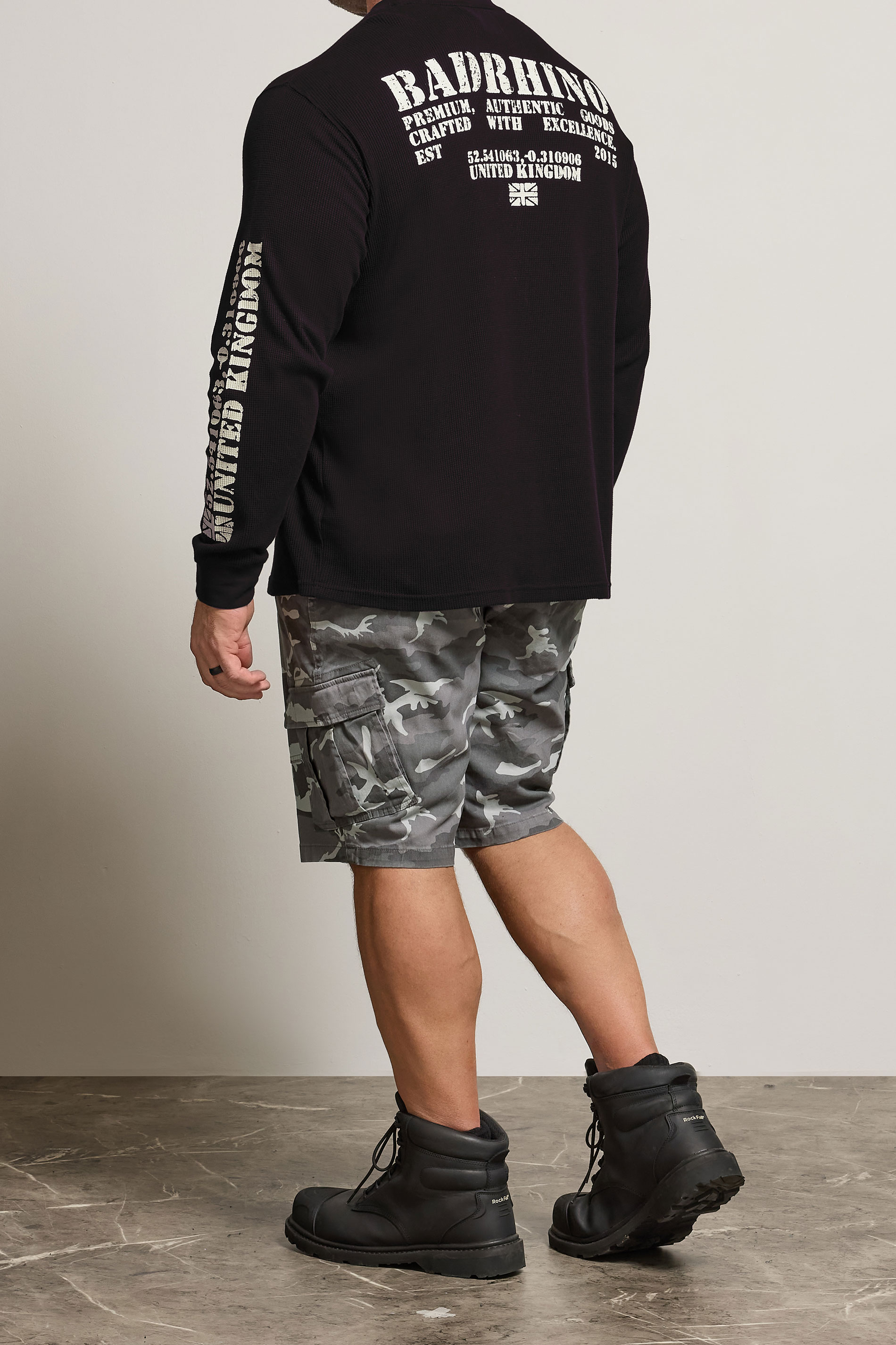 BadRhino Big & Tall Grey Camo Cargo Shorts | BadRhino 2