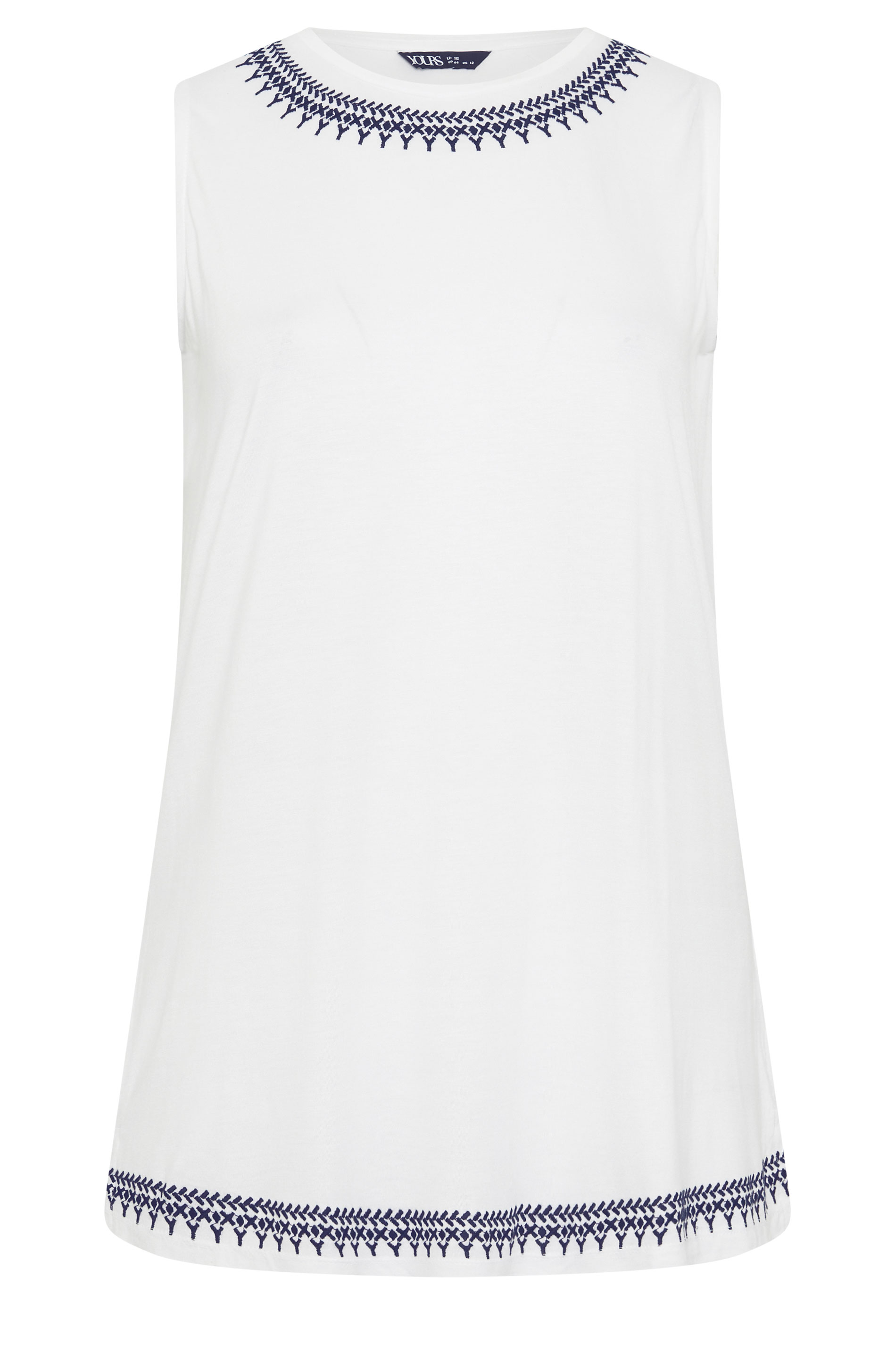YOURS Plus Size White Embroidered Vest | Yours Clothing 5