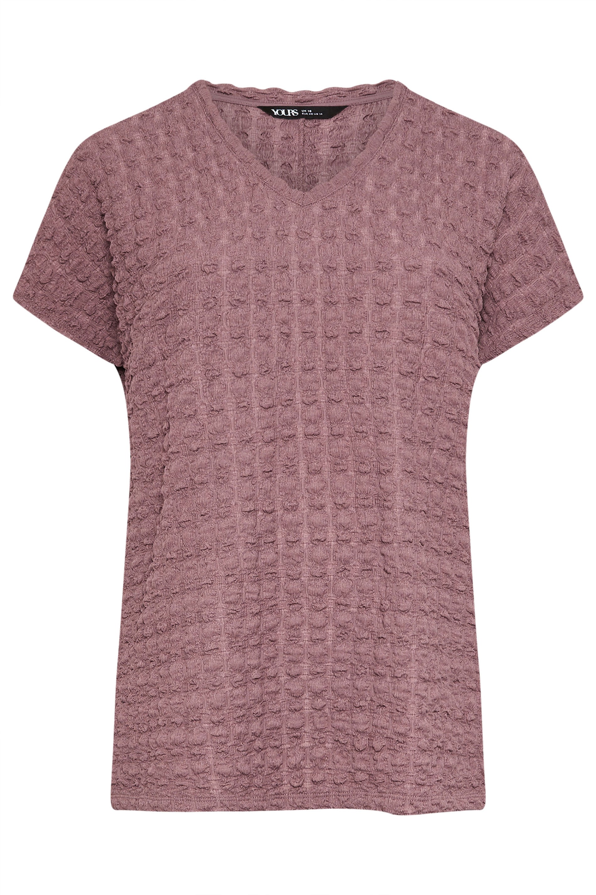 YOURS Plus Size Dusky Pink Bubble Textured T-Shirt | Yours Clothing 6