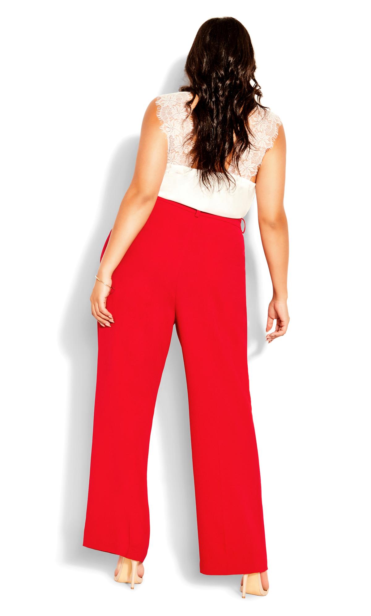 City Chic Burgundy Red Wide Leg Trousers 3