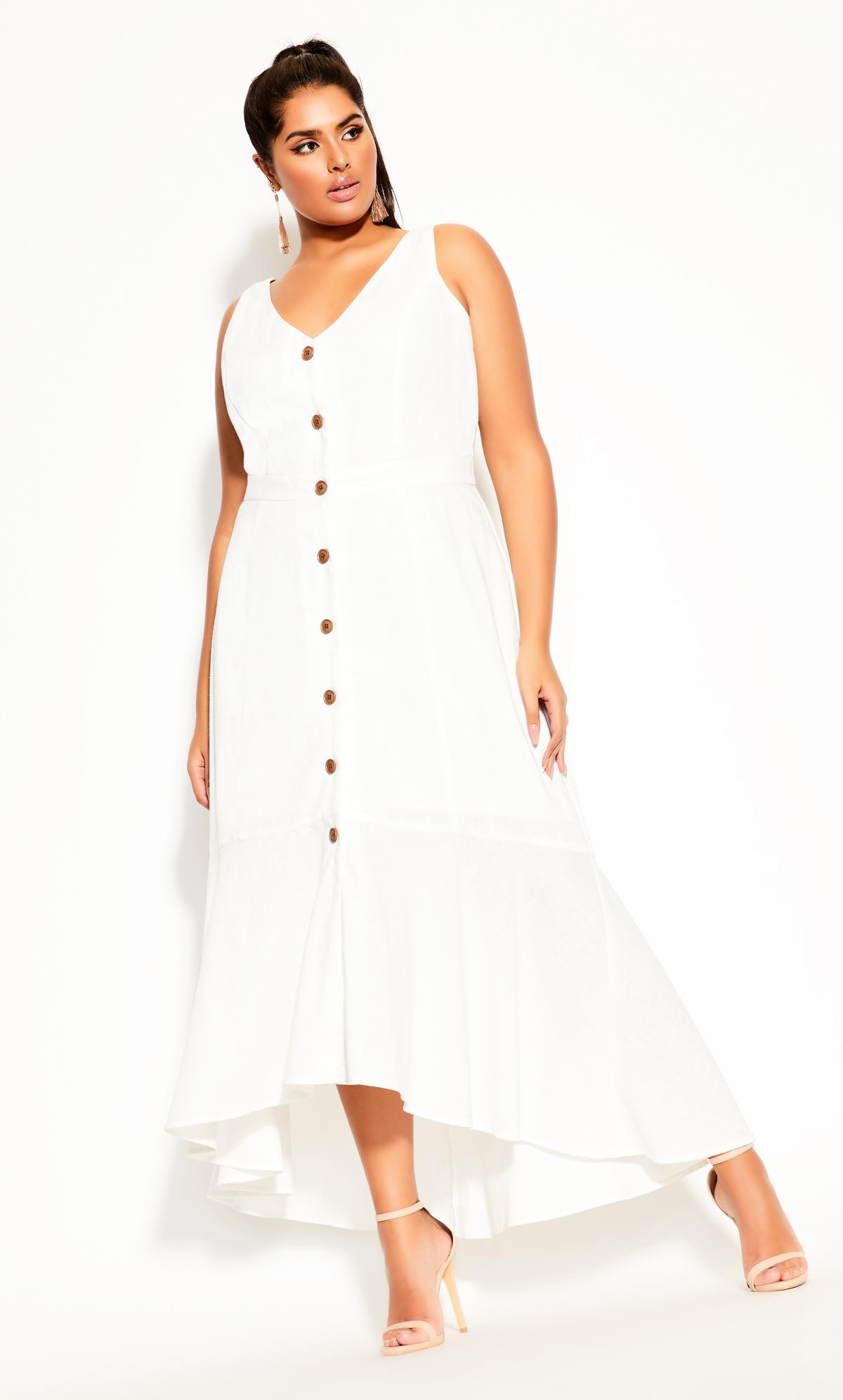 Sweetie Button Maxi Dress Ivory 1