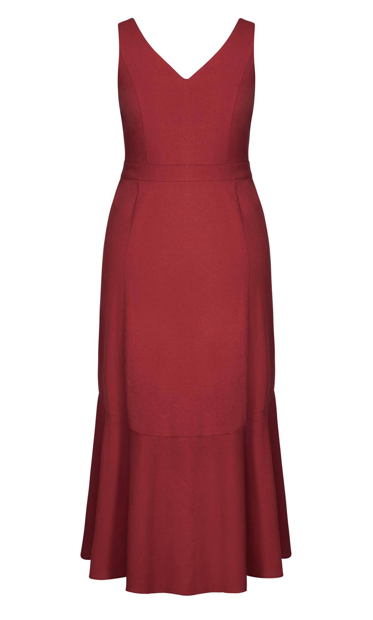 Evans Red Sleeveless Button Front Maxi Dress 3