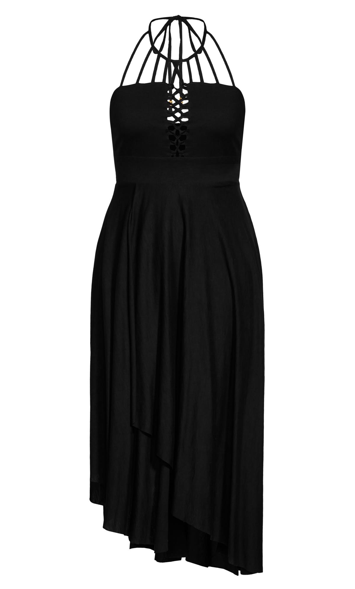 Plus Size Plait Detail Maxi Dress Black  3