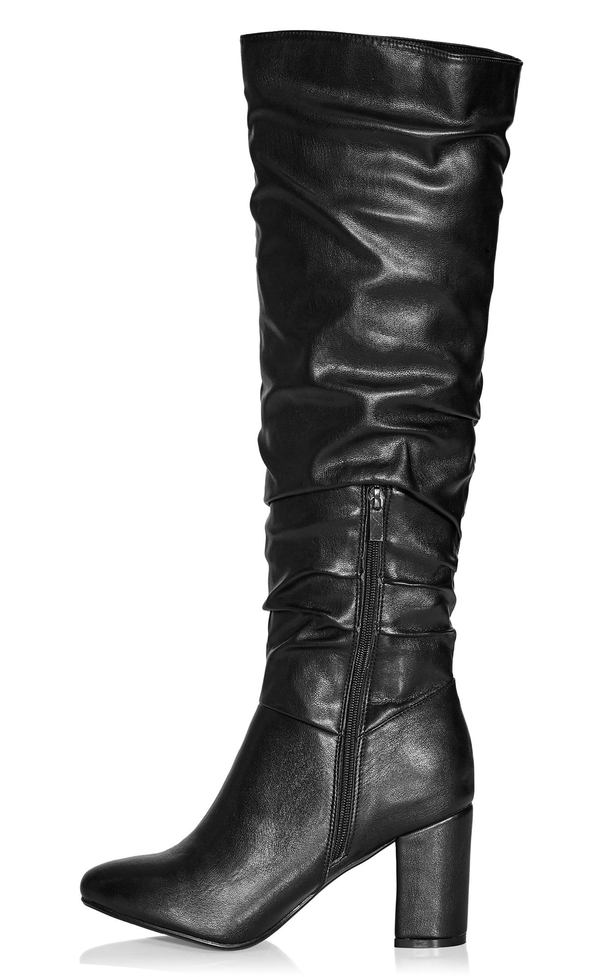 Petra Wide Width Sleek Knee Boot Black | Evans