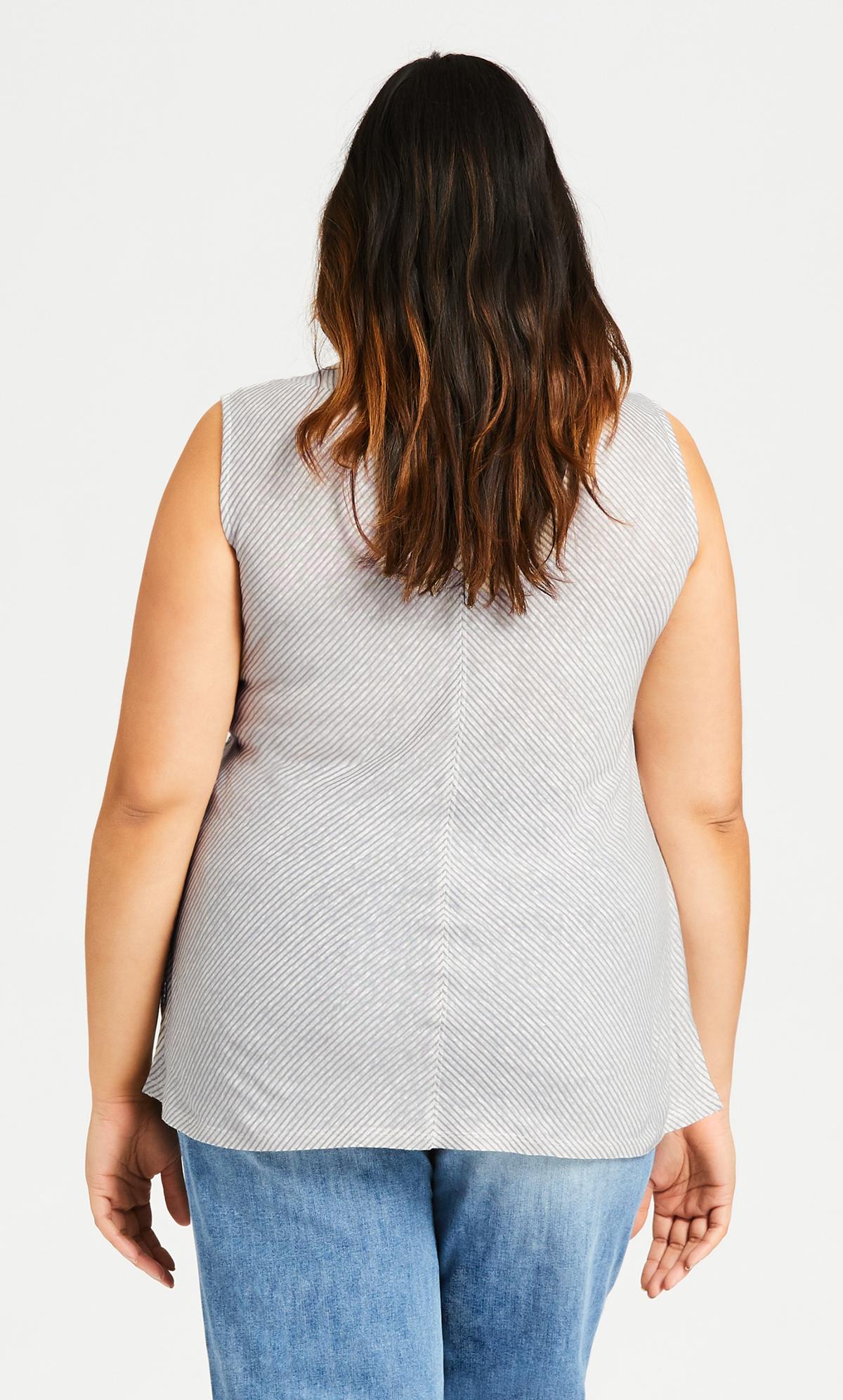 Inverted V Sleeveless Charcoal Top 3
