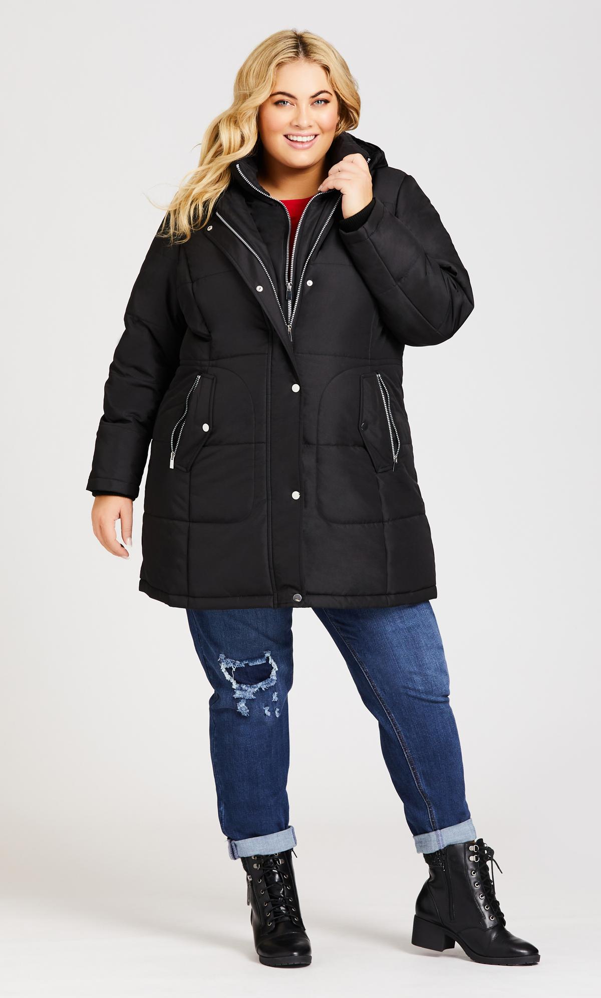 Vestie Black Hooded Puffer Coat 1