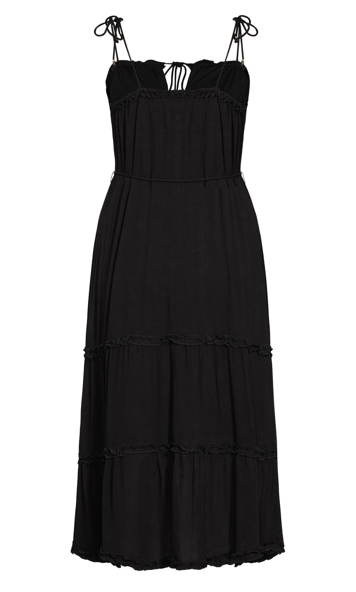 Plus Size Fine Frill Maxi Dress Black | Evans