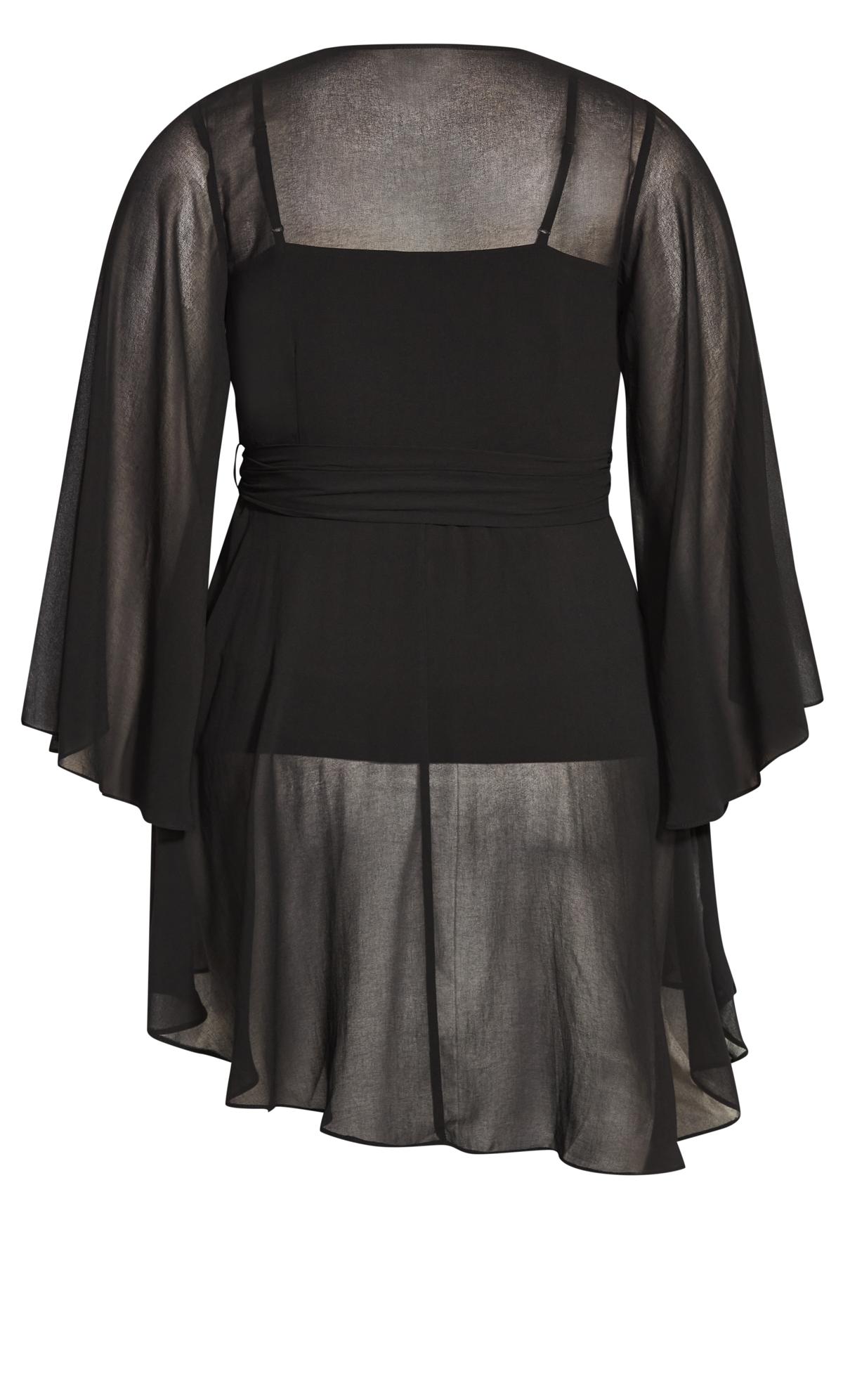 Black Chiffon Fleetwood Tunic Top | Evans