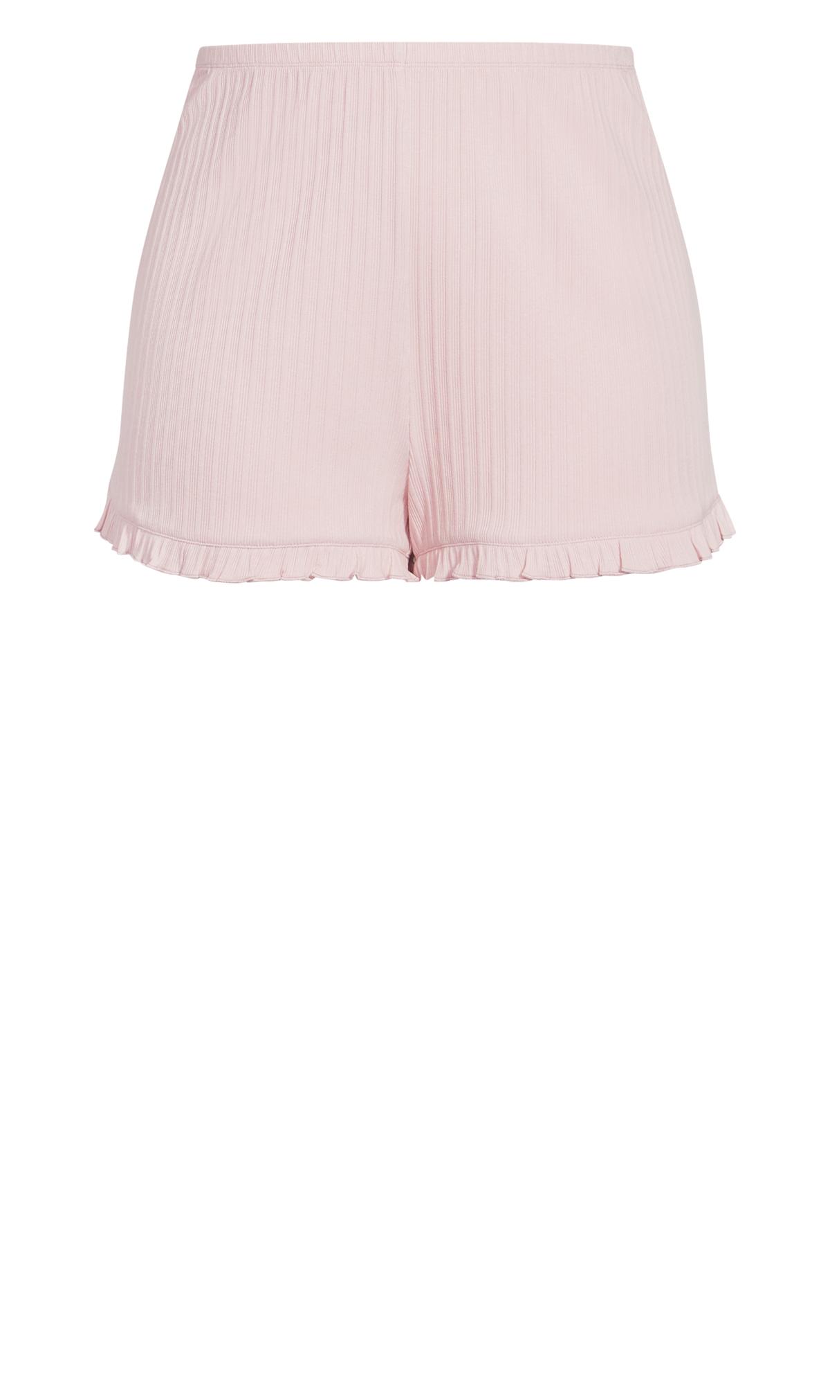 Ribbed Pink Frill Shorts 2