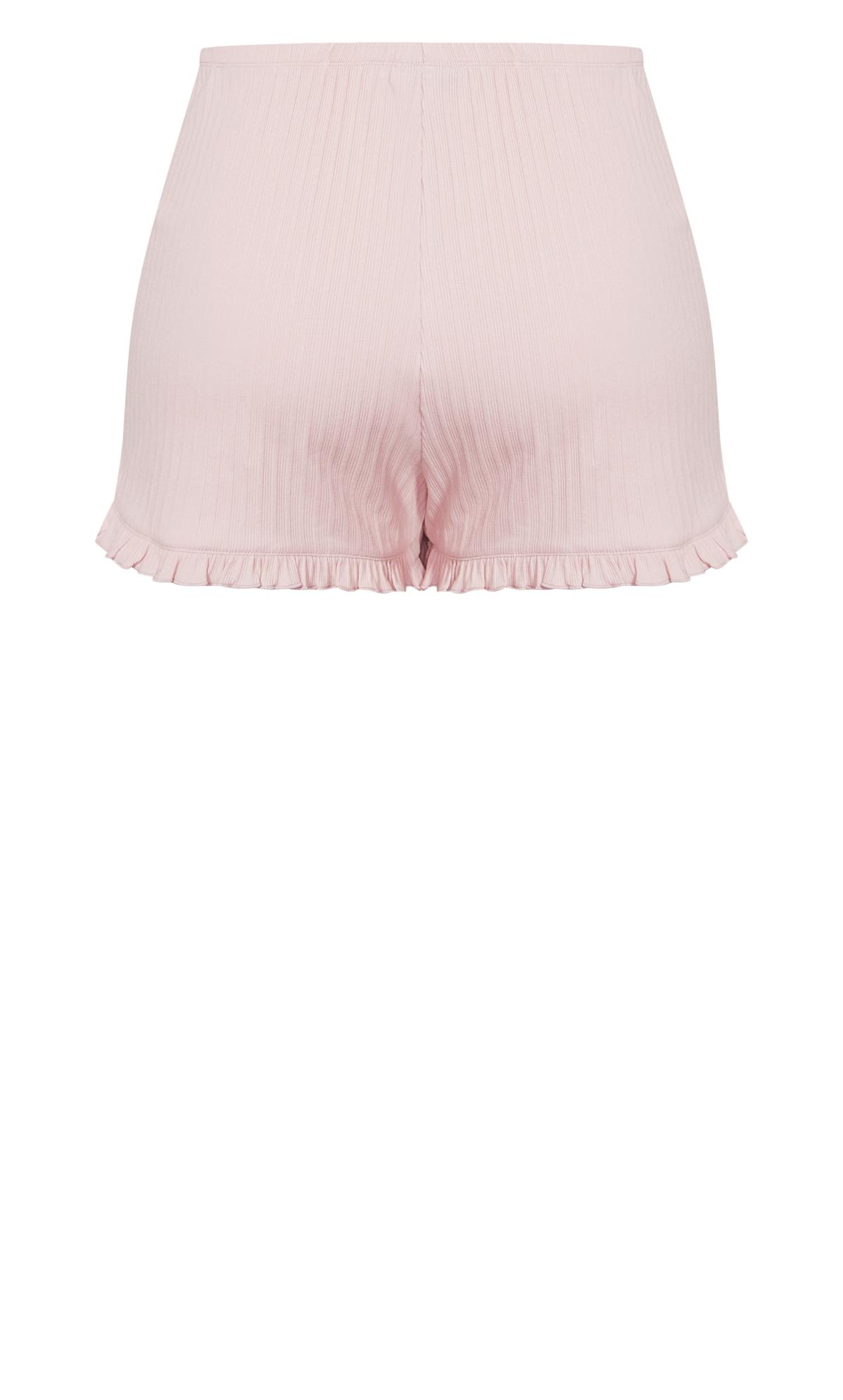Ribbed Pink Frill Shorts 3