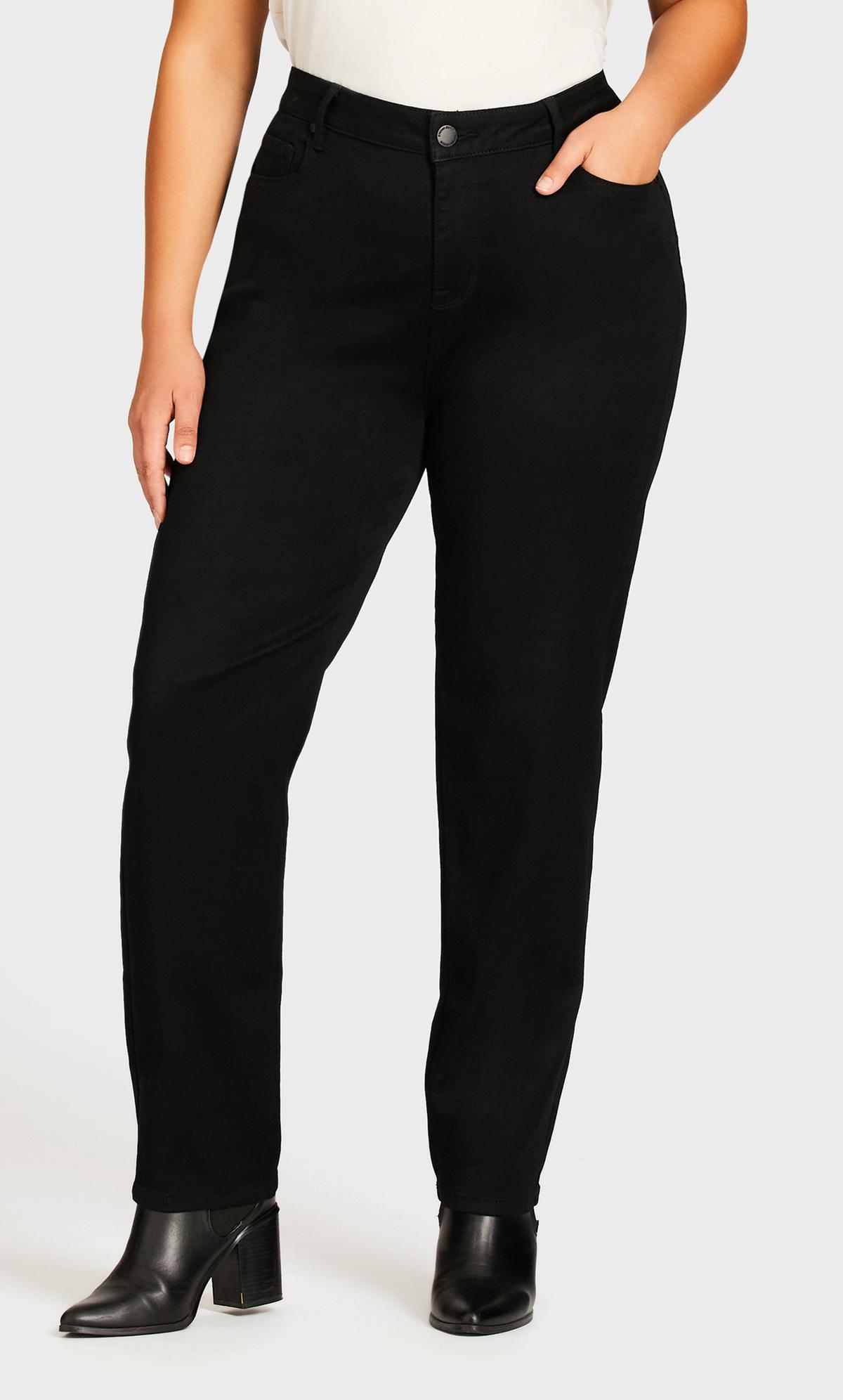 Butter Denim Straight Black Jean Average Length | Evans