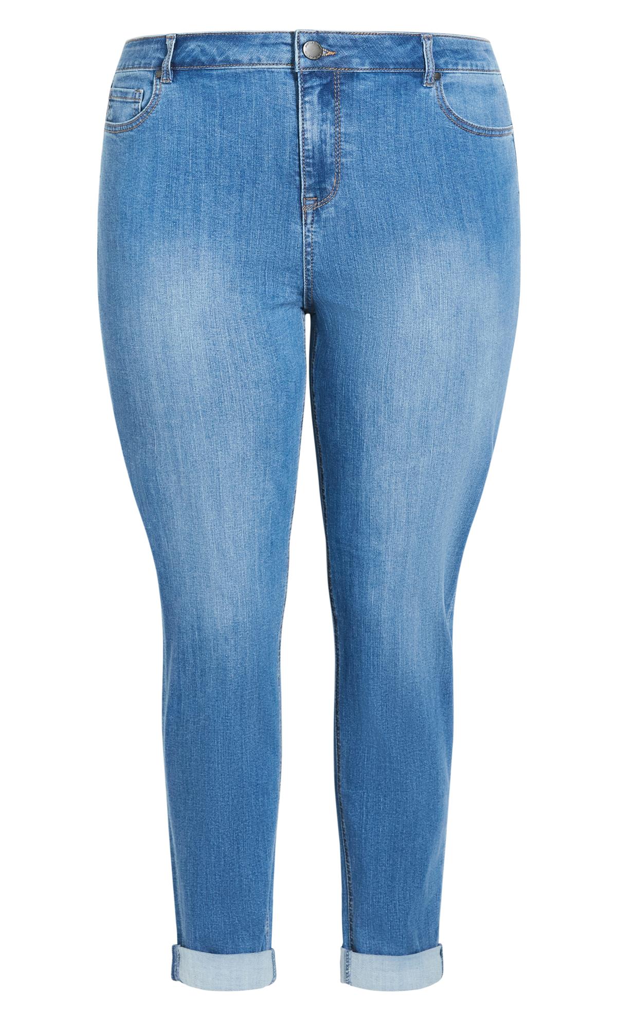 Evans Blue Light Wash Cropped Jeans | Evans