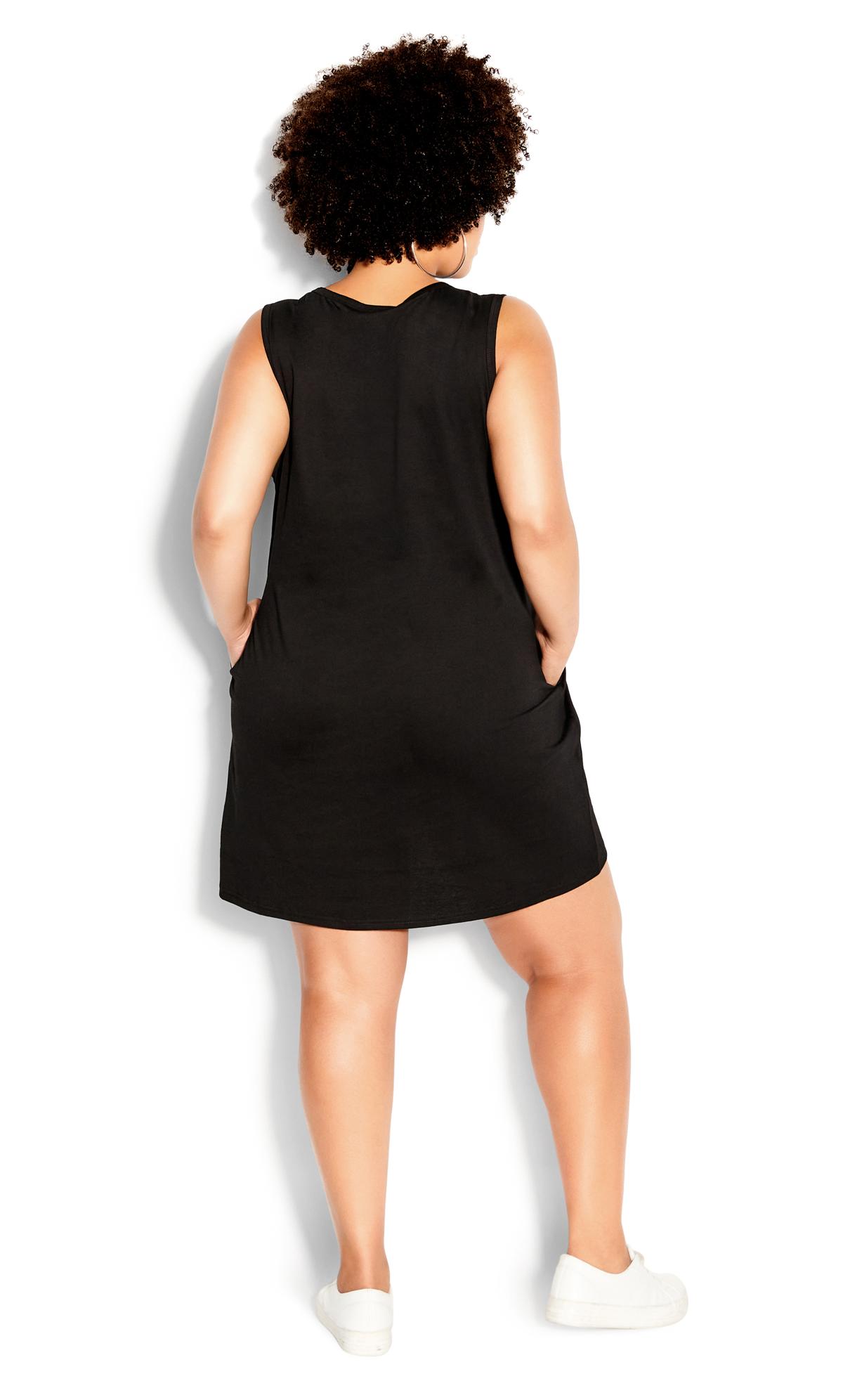 Plus Size Black Sleeveless Raw Attitude Dress 3