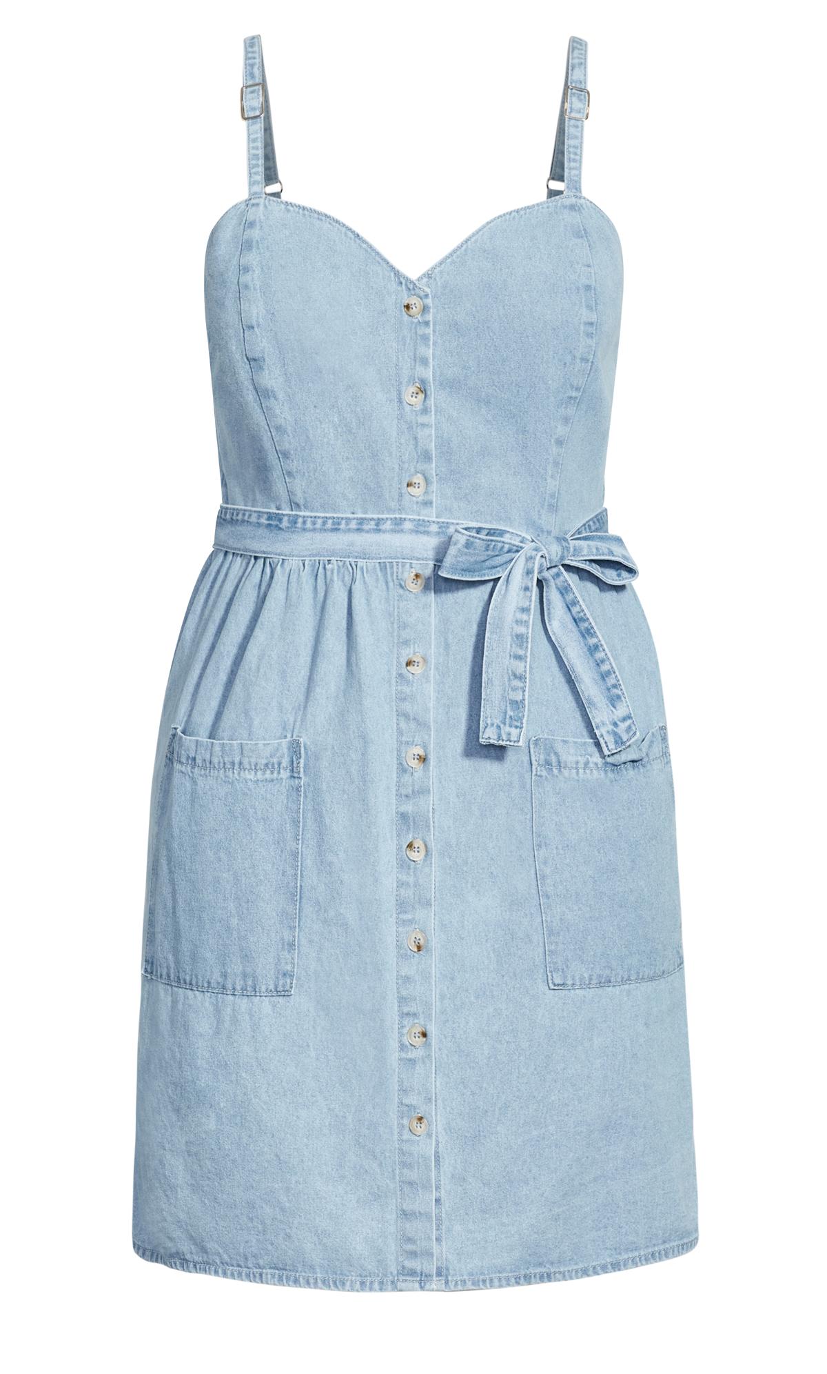 Evans Blue Denim Pinafore Dress | Evans