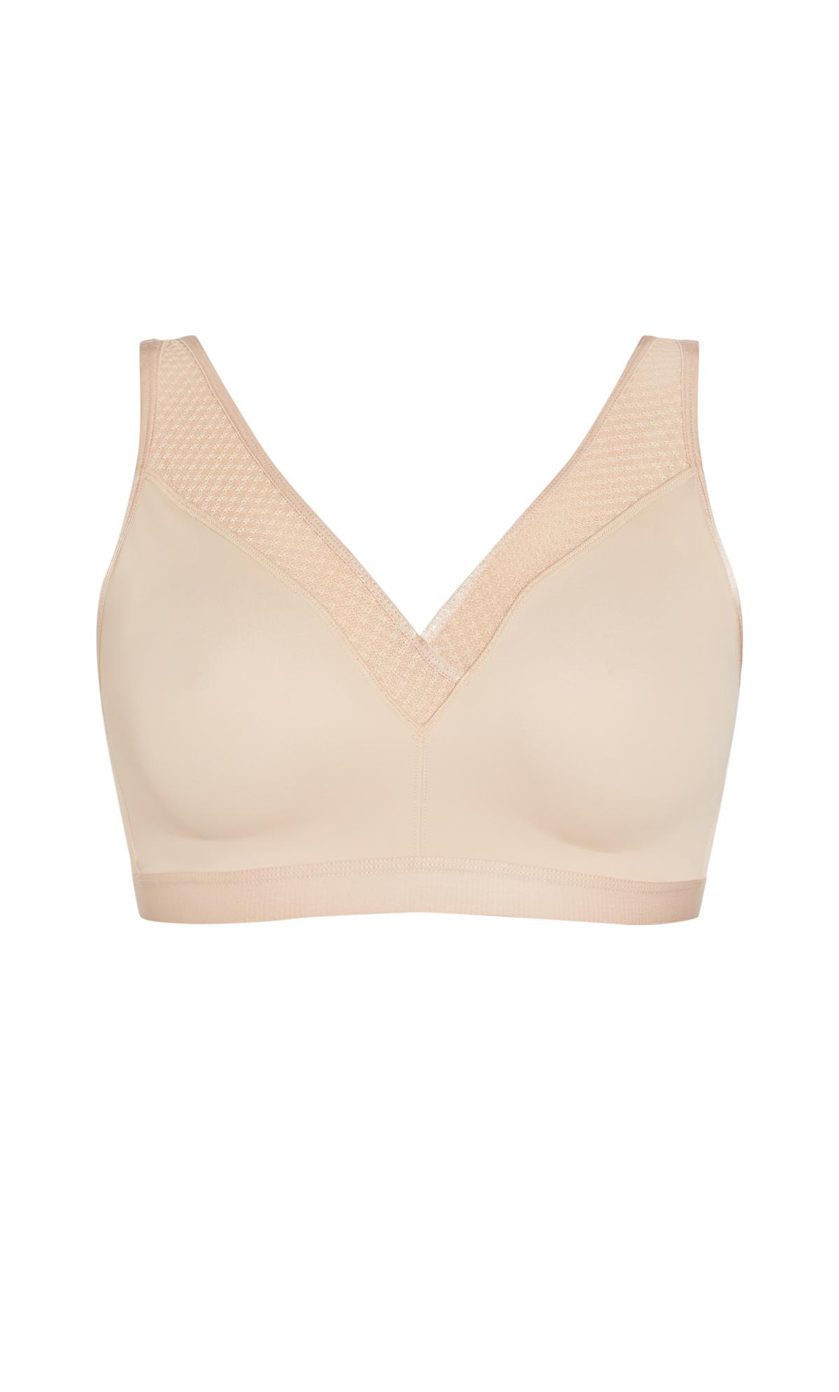 Evans Nude Cooling Non-Wired Mesh Detail Bra | Evans