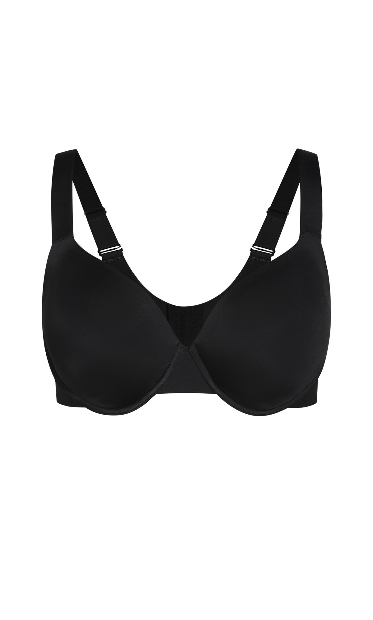 Evans Black Full Coverage Smoothing Underwire Bra | Evans