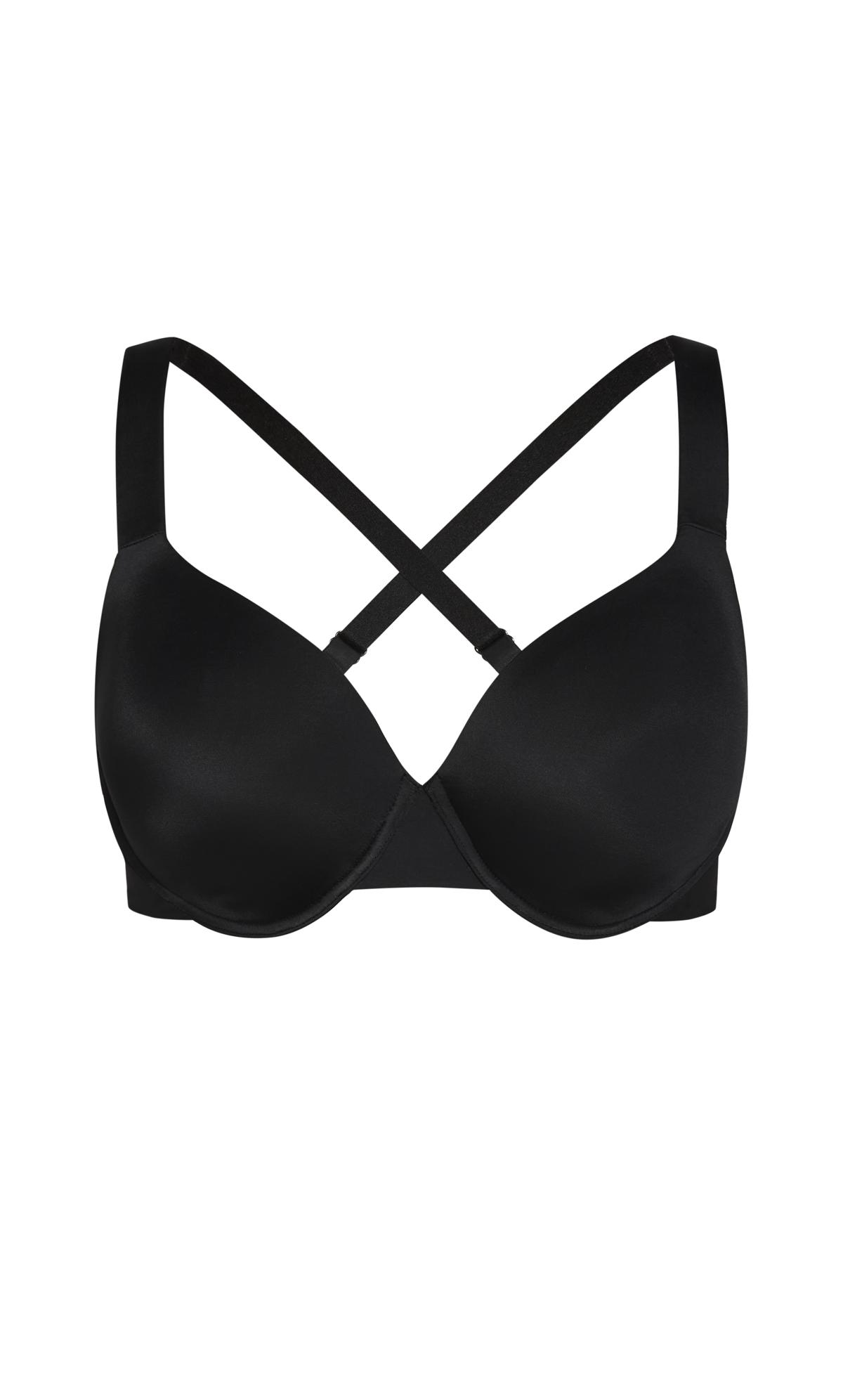 Evans Black Full Coverage Smoothing Underwire Bra | Evans