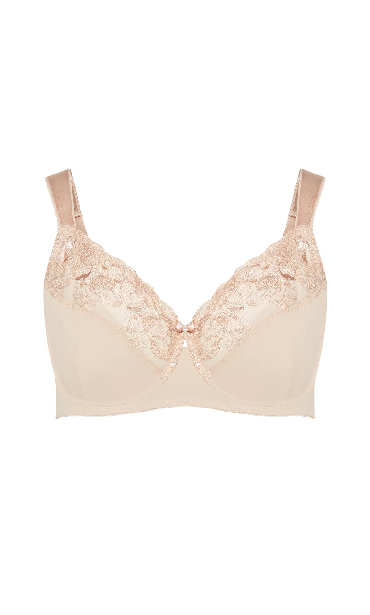 Avenue Nude Embroidered Full Support Underwired Bra