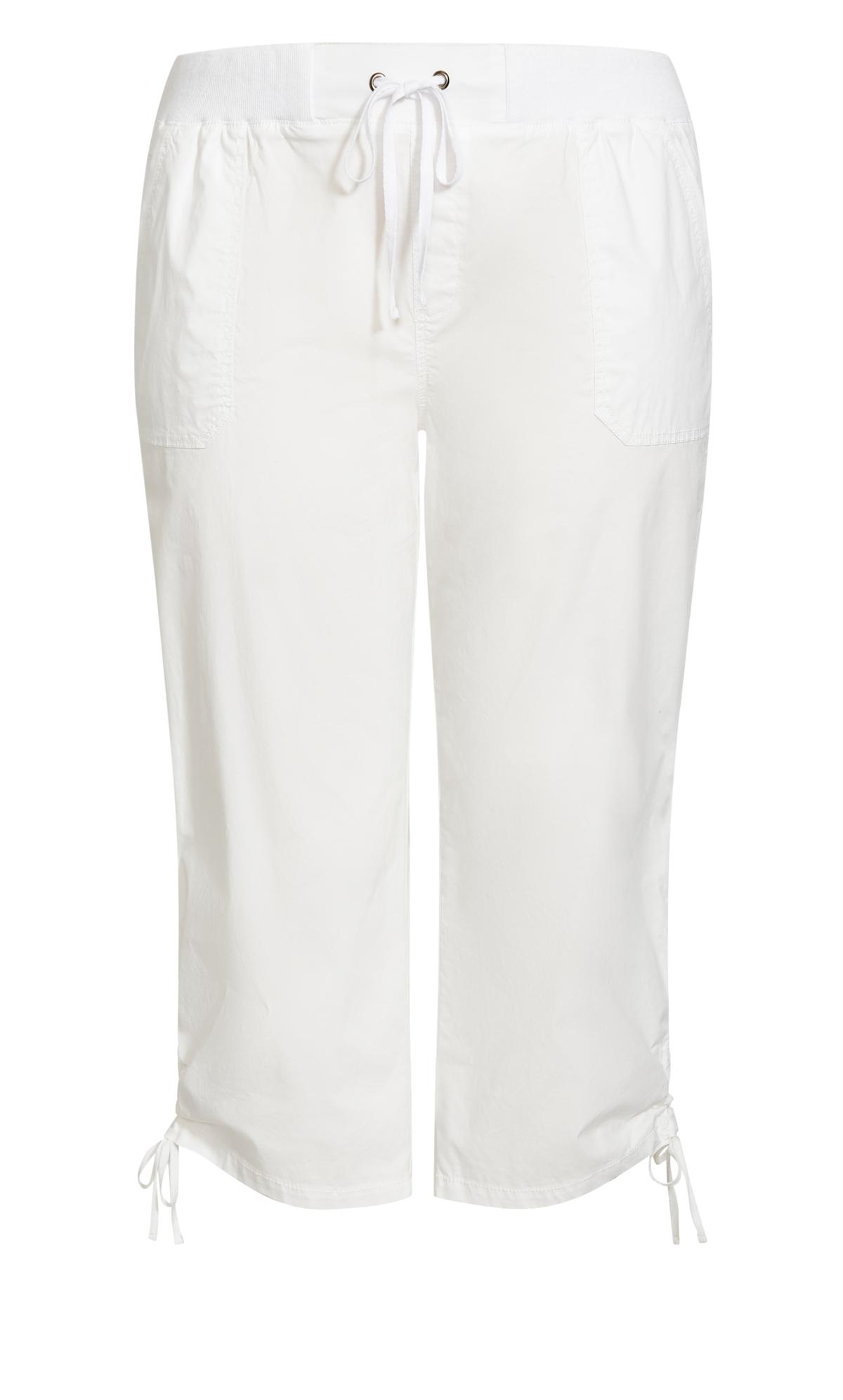 Cotton Cinch Capri Trousers by Evans | Look Again