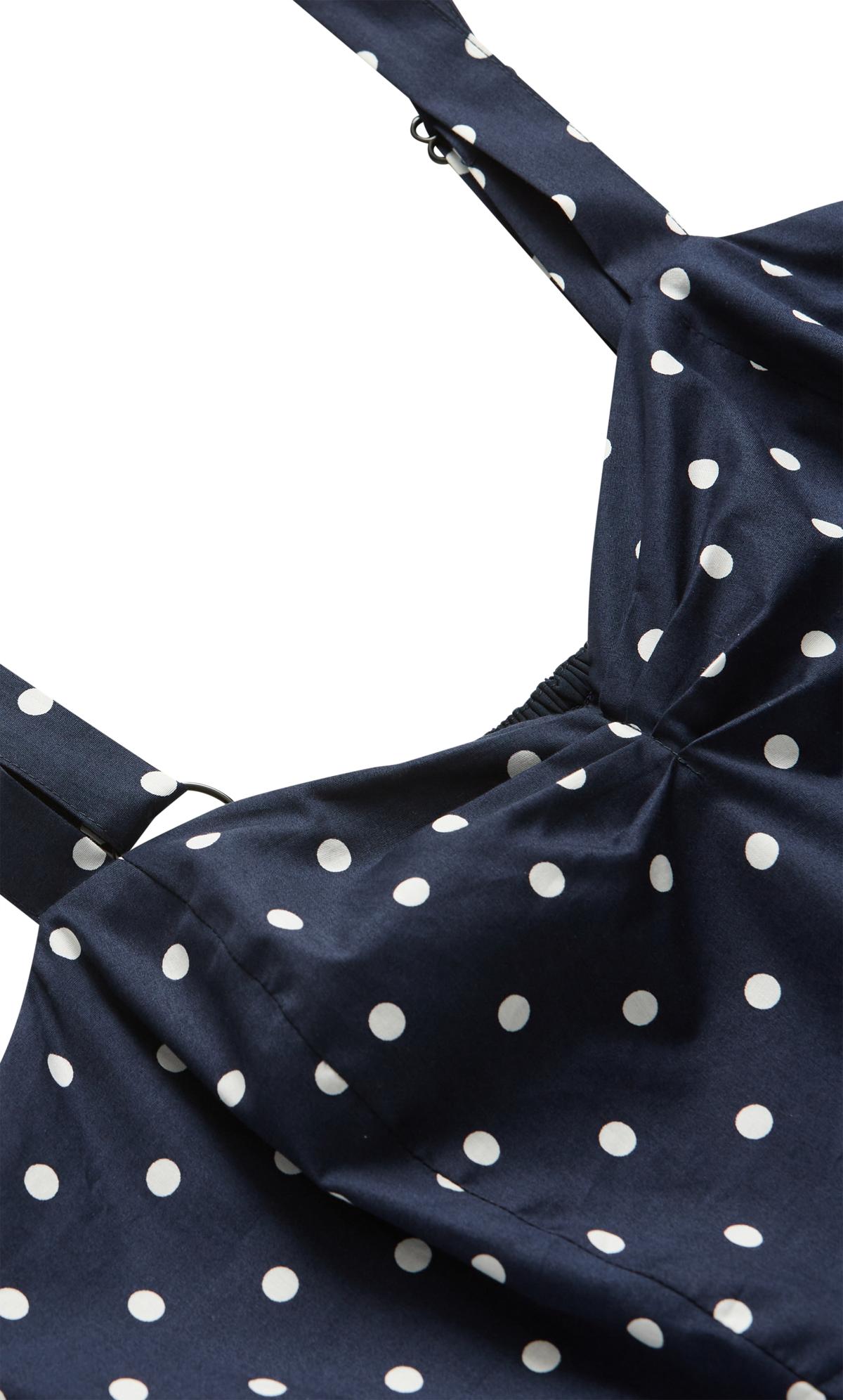 Evans Navy Polka Dot Belted Dress | Evans