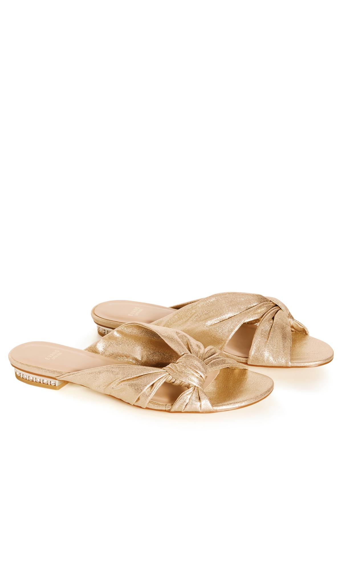 Evans Gold Knotted Sandals Evans