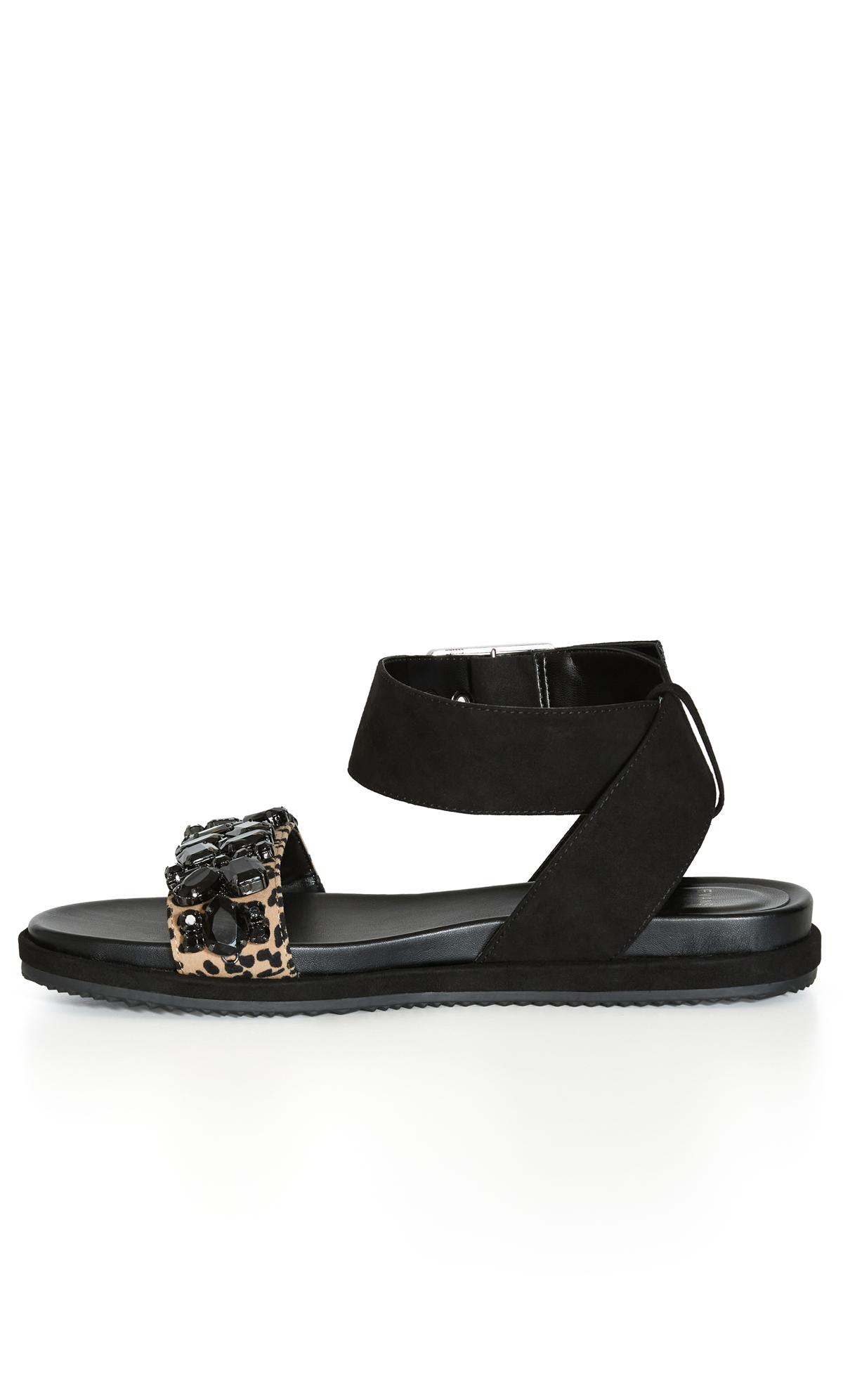 Arizona Sandals - Wide Fit in Black | Number One Shoes