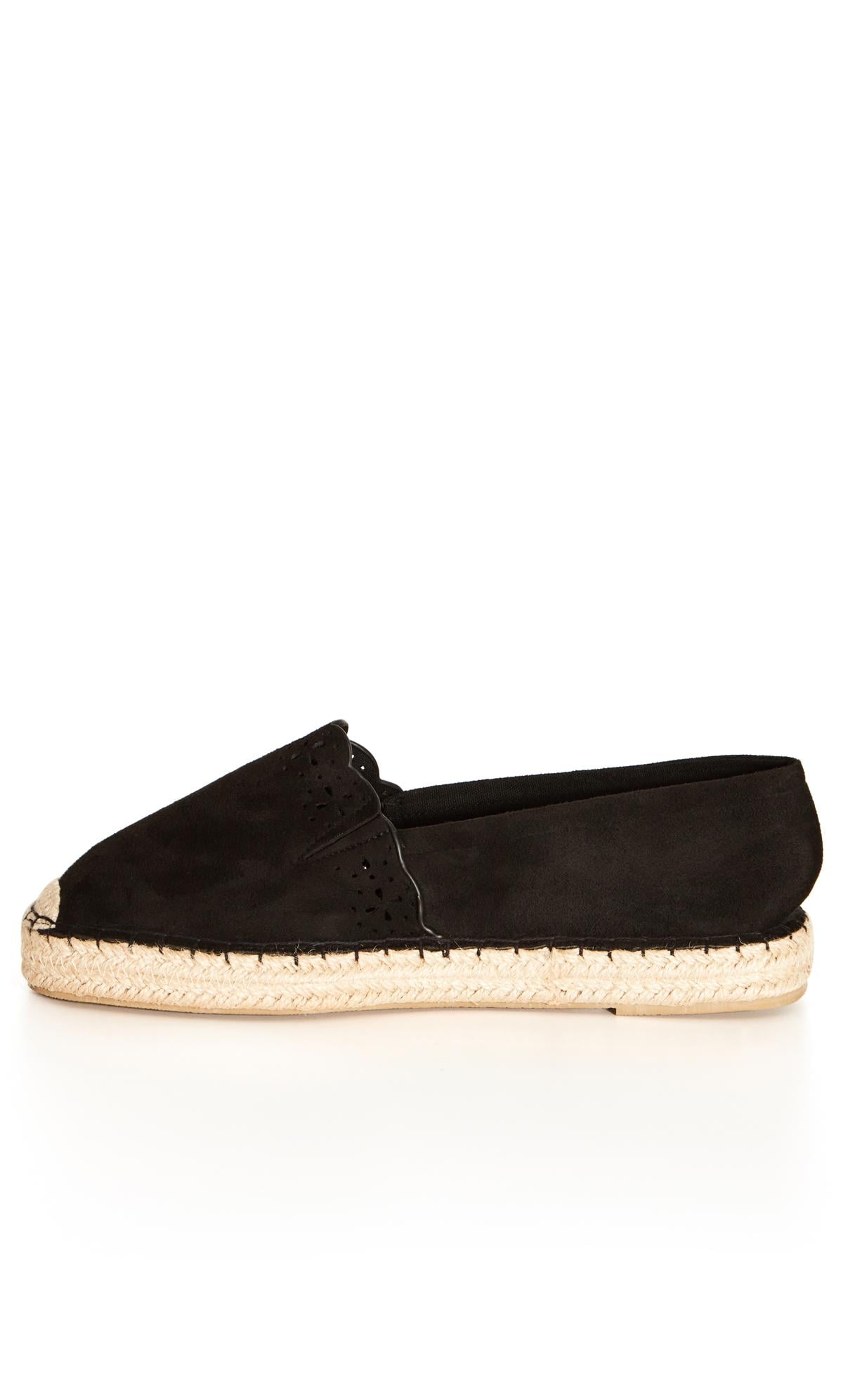 WIDE FIT Laser Cut Espadrille - black 5