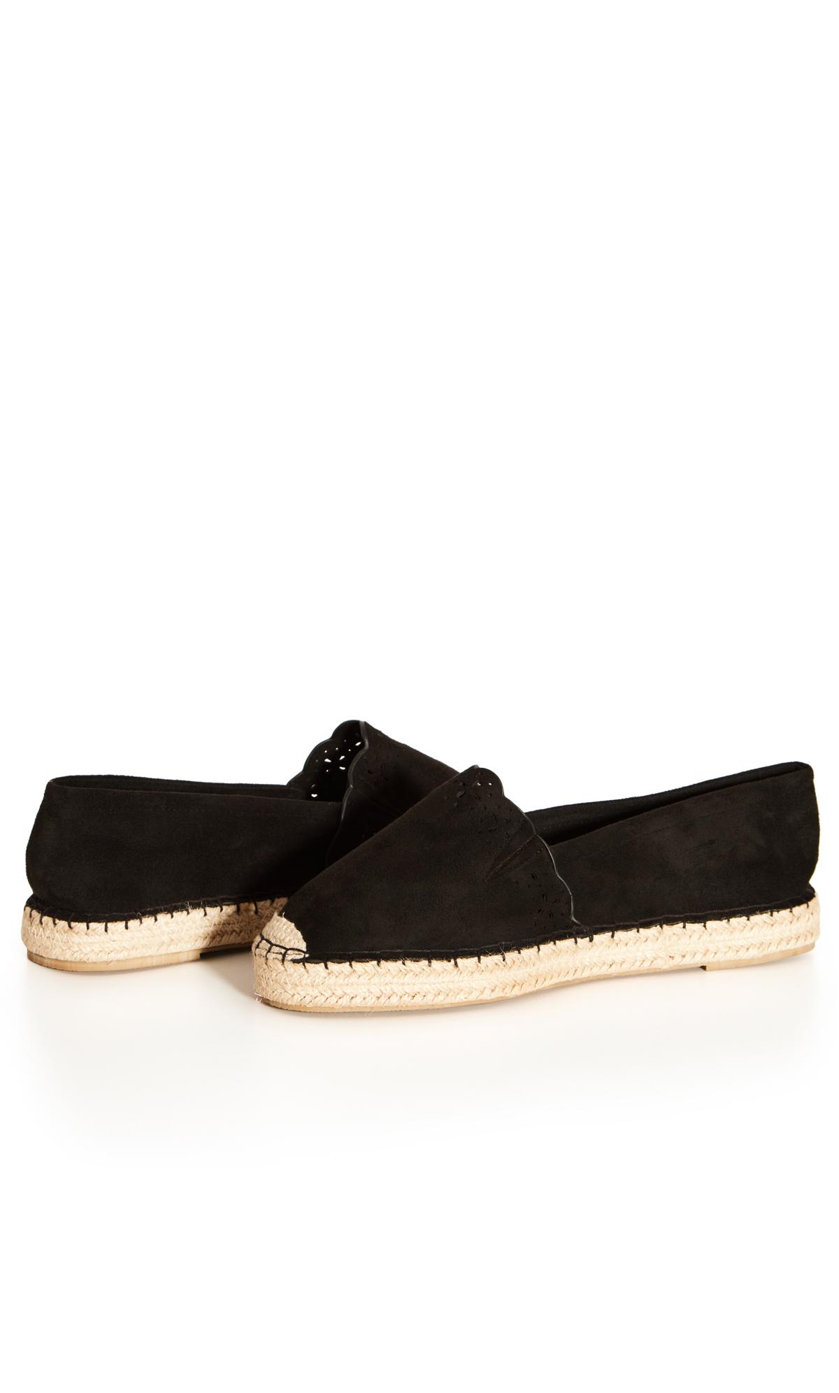 WIDE FIT Laser Cut Espadrille - black 7