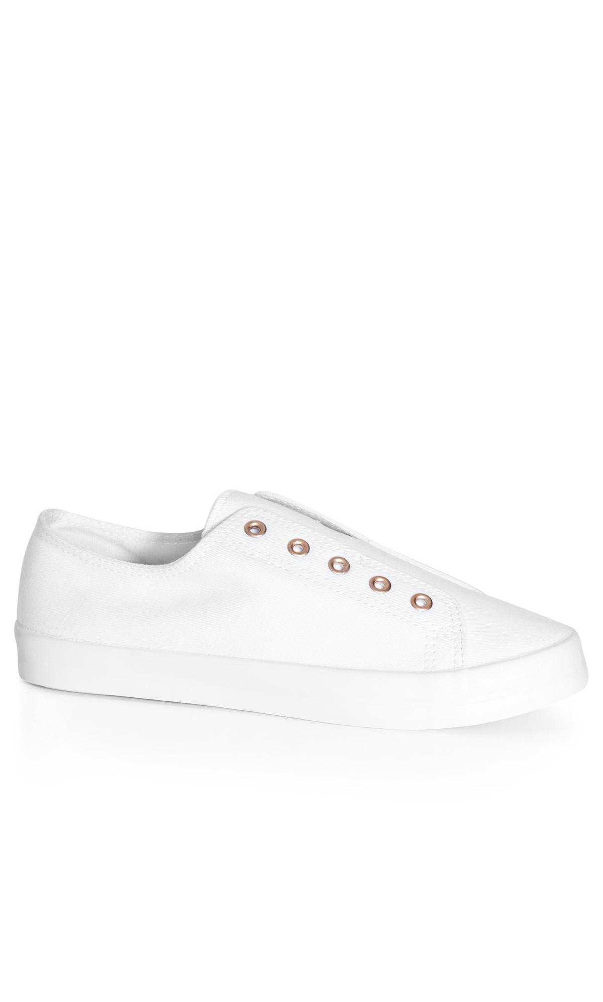WIDE FIT Laceless Trainer - white | Evans