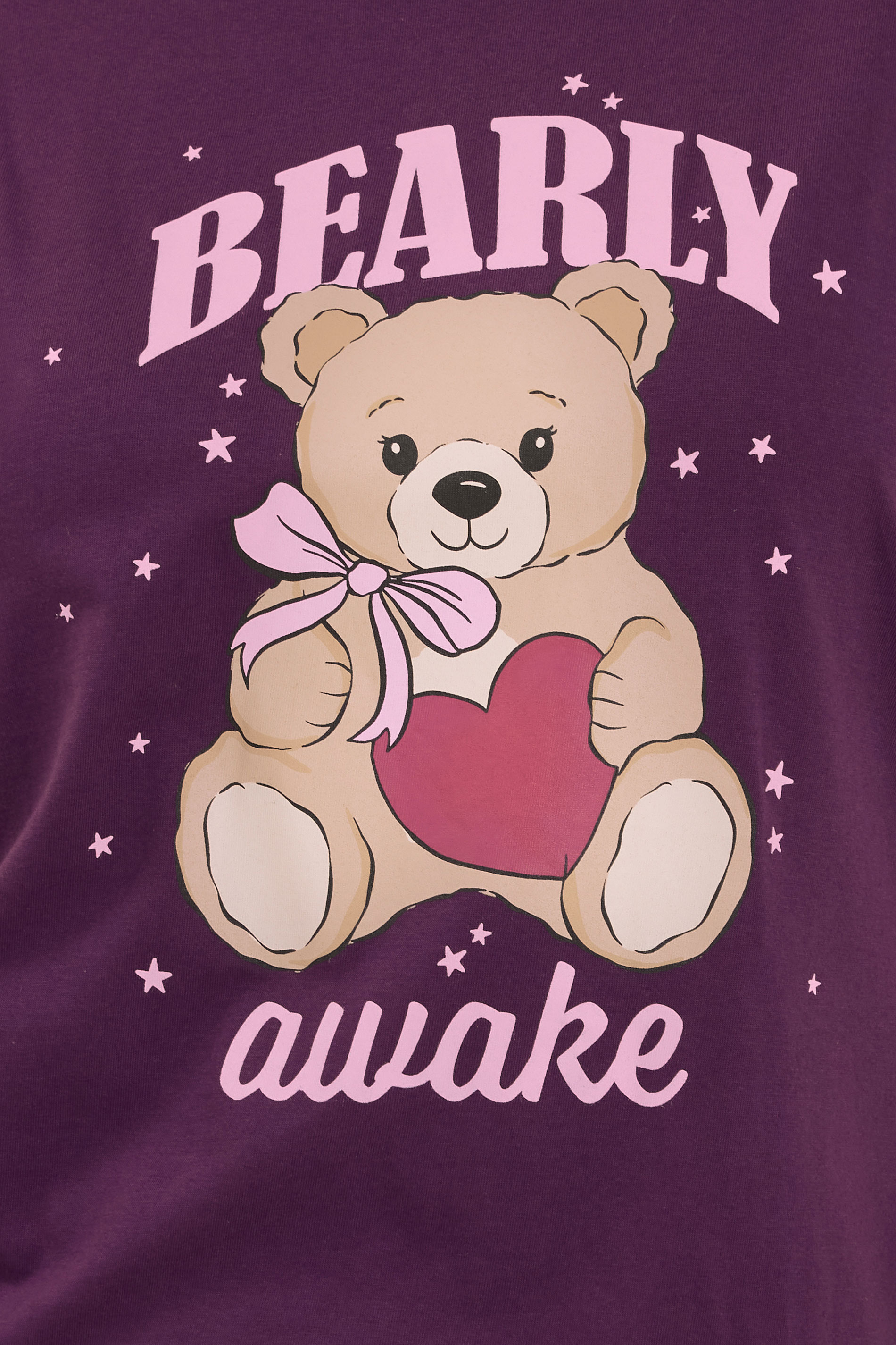 YOURS Plus Size Burgundy Red 'Bearly Awake' Pyjama Set | Yours Clothing 4