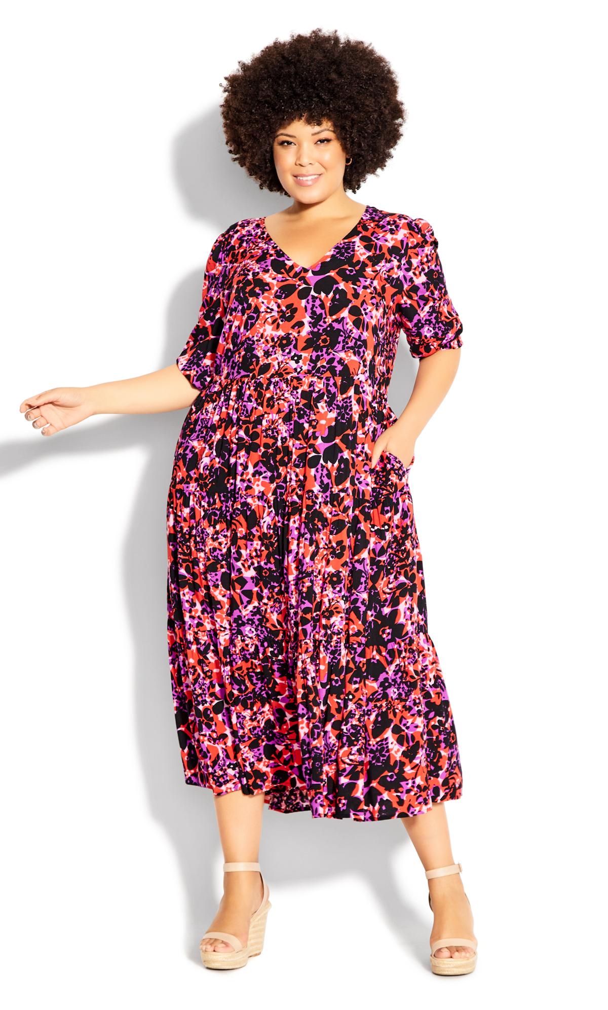 To The Max Fuchsia Floral Dress 1